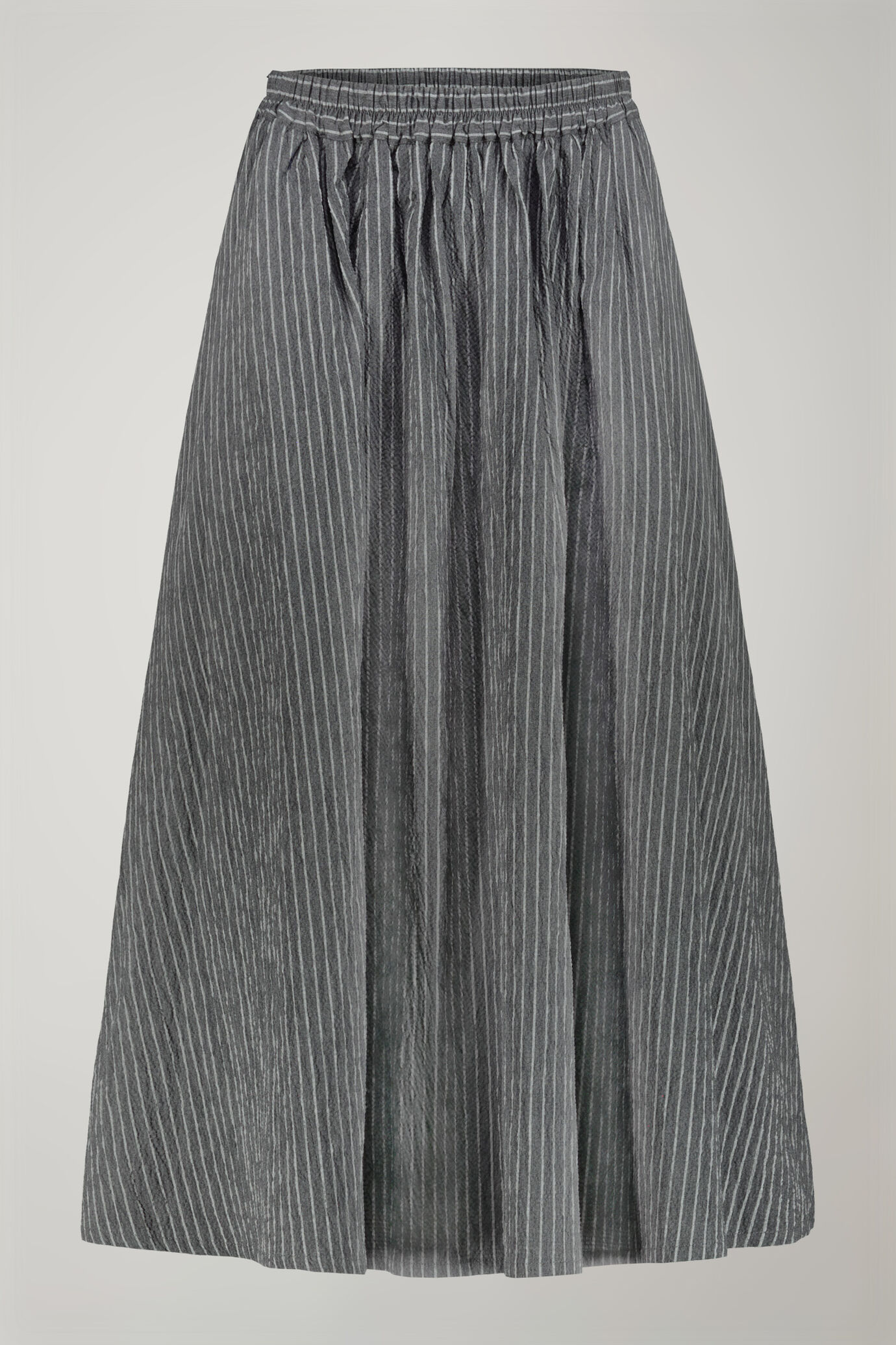 Damenrock aus gaufrierter Baumwolle mit Nadelstreifen in normaler Passform image number 4