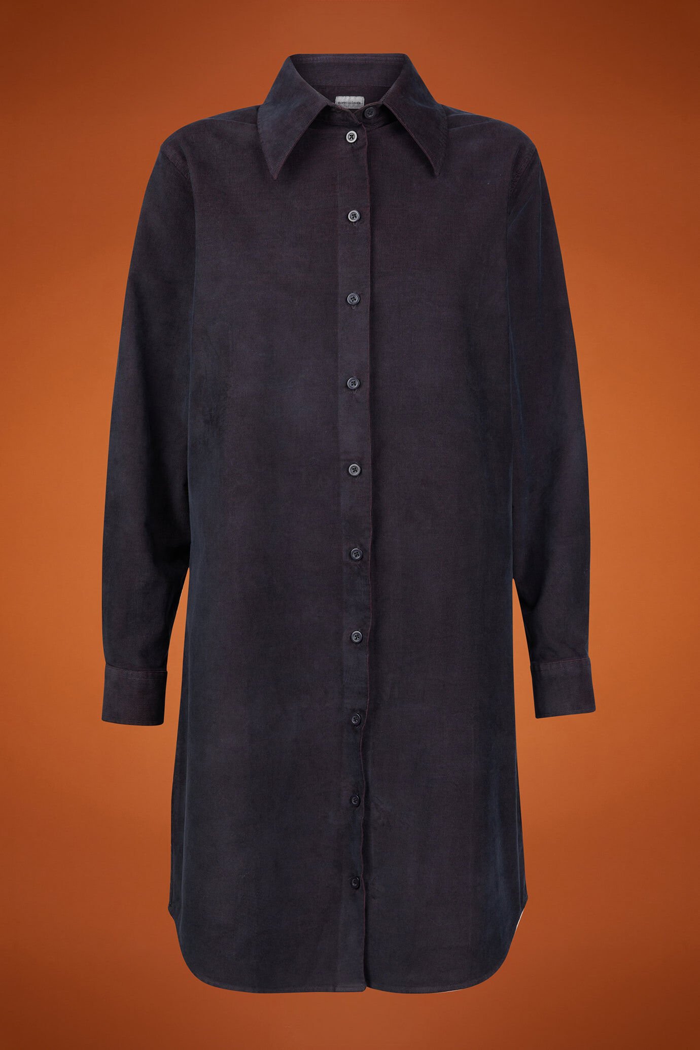 Damen-Chemisierkleid aus Samt mit Streifenmuster in normaler Passform