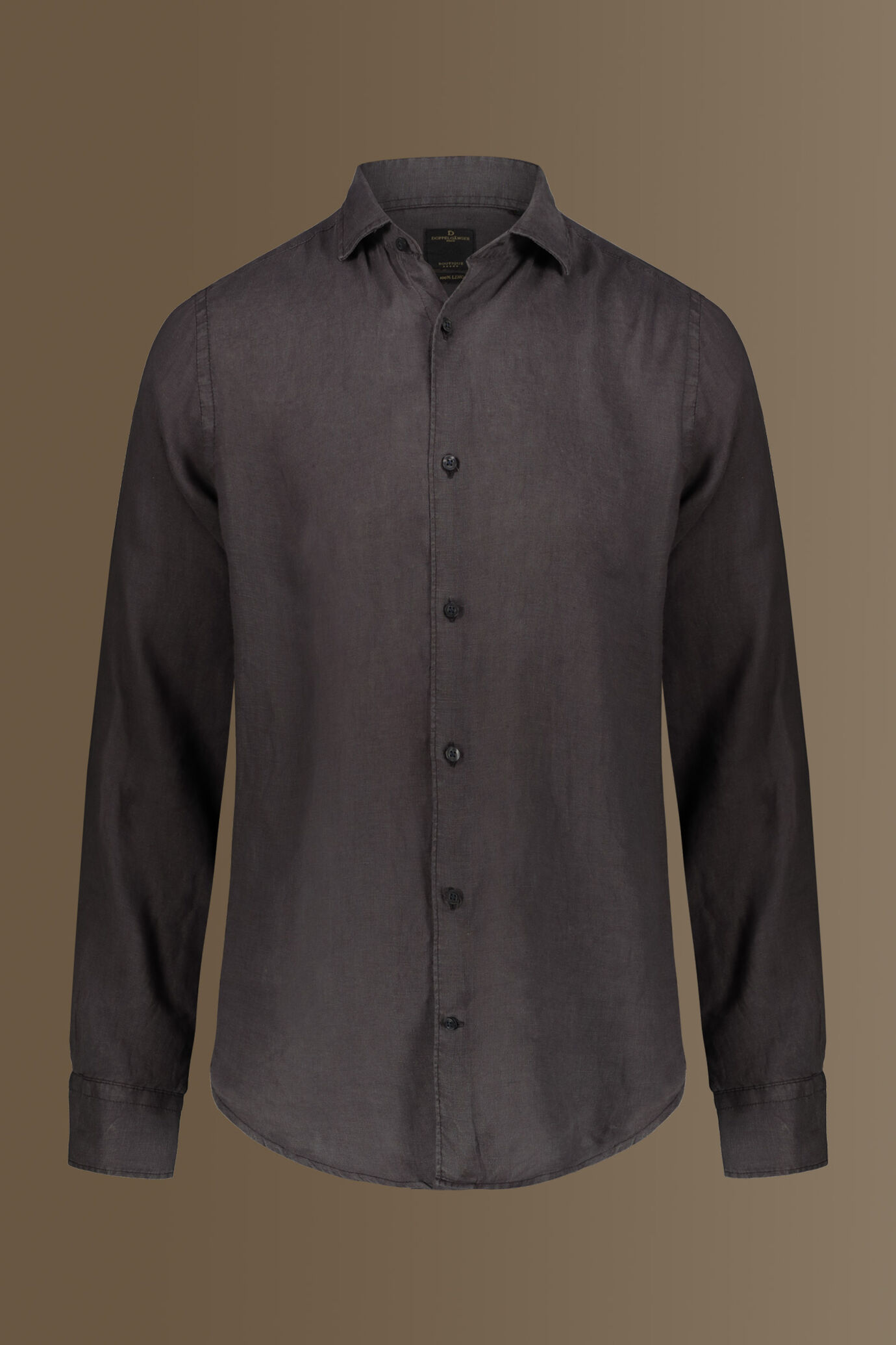 Camicia casual uomo collo francese 100% lino tinta unita image number 4
