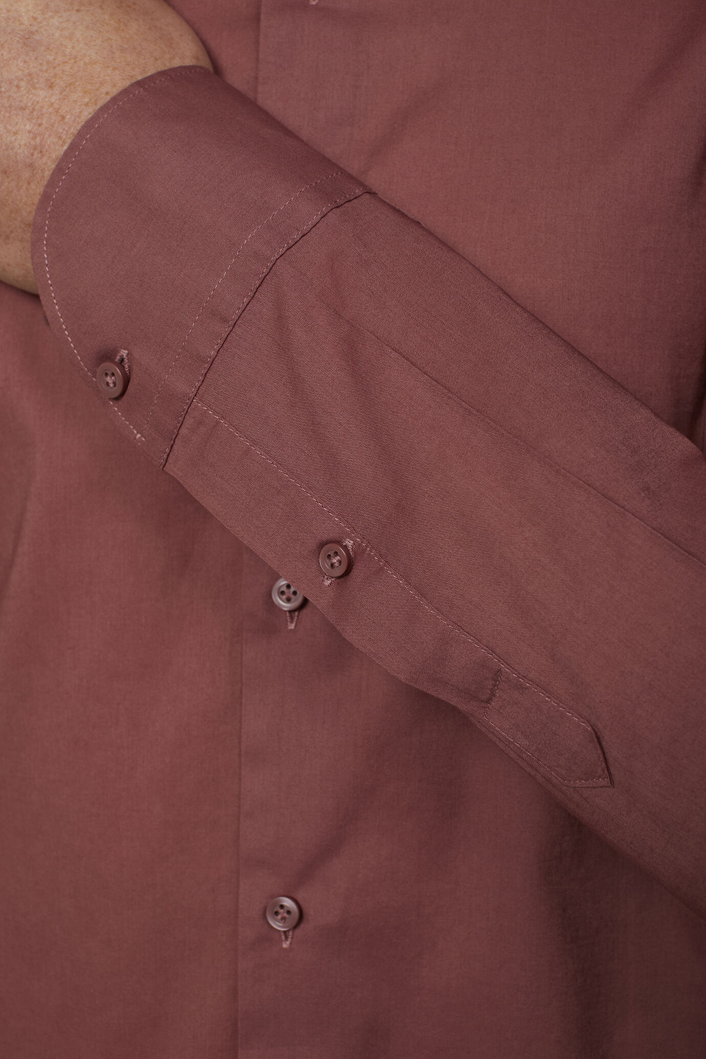 Men’s Casual Shirt Classic Collar 100% Cotton Muslin Fabric Solid Color Comfort Fit image number 4