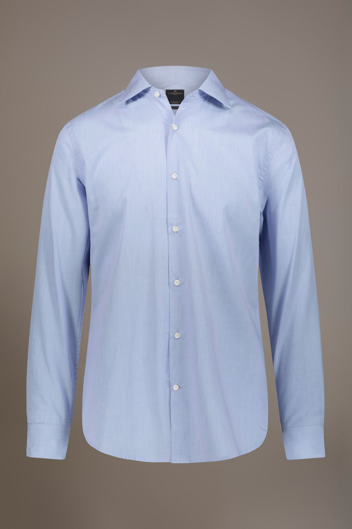 Camicia classica collo francese slim fit tessuto microcheck image number 3