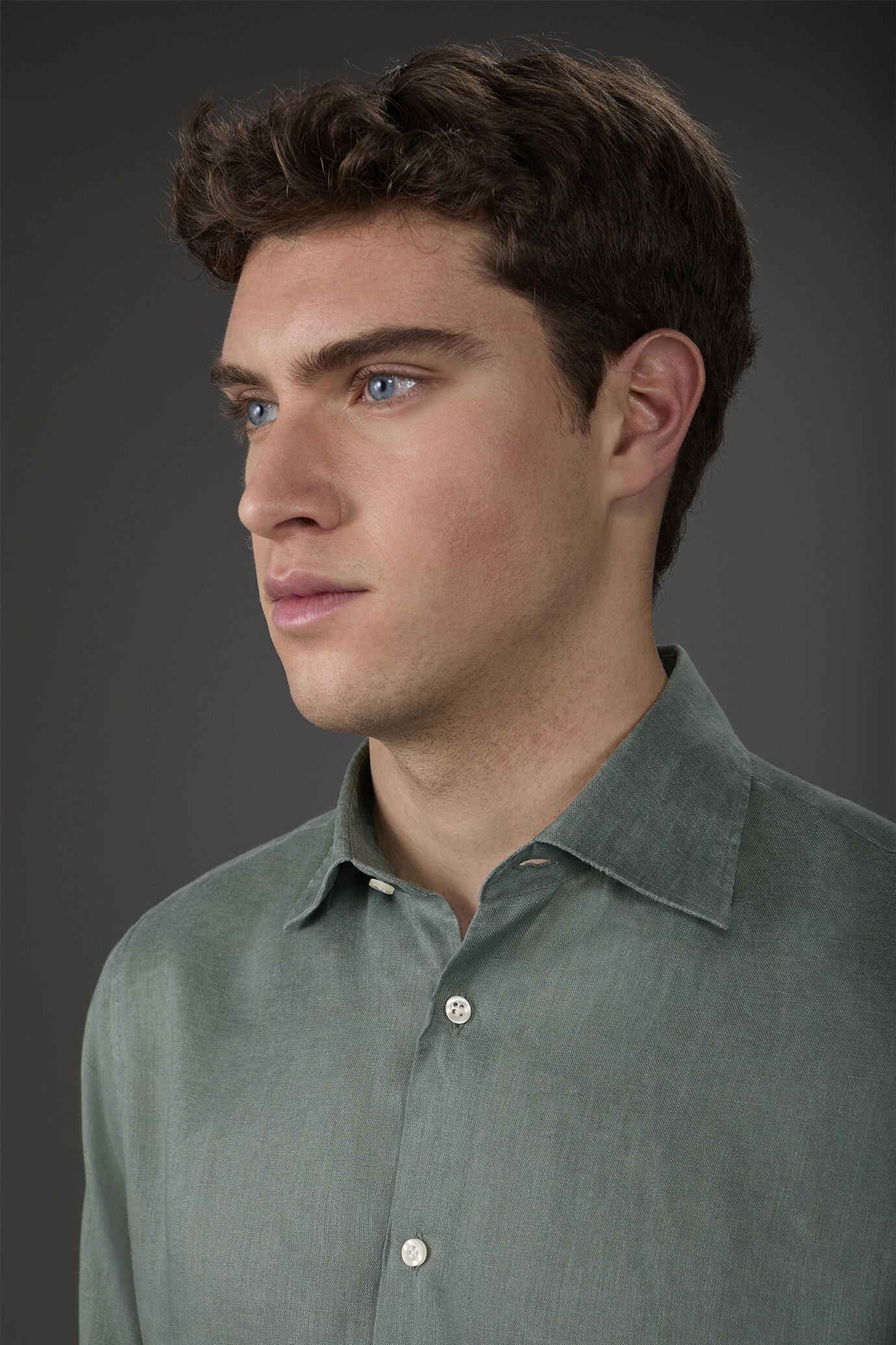 Camicia uomo casual collo classico 100% lino image number 2