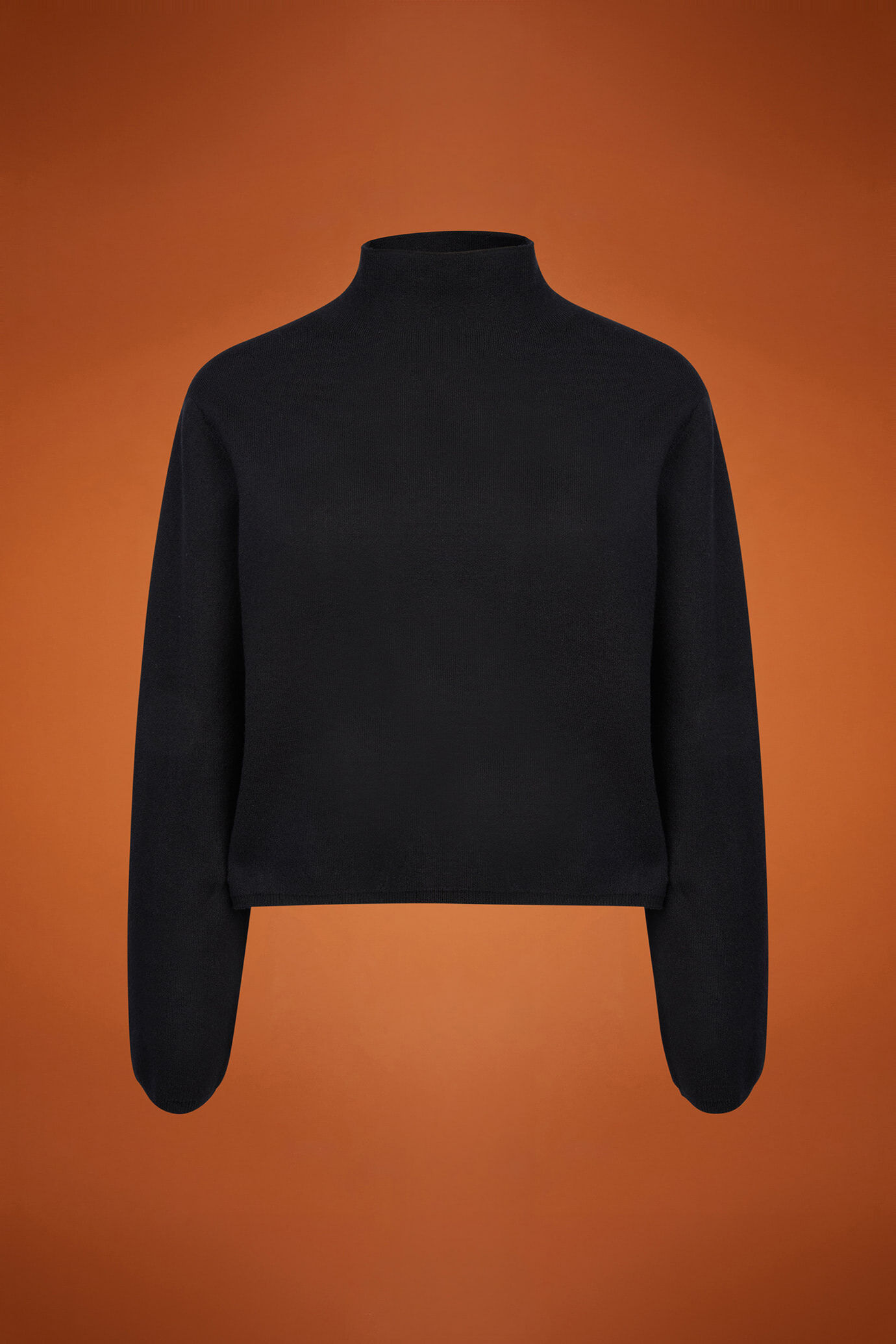 Maglia donna a manica lunga con collo a vulcano regular fit