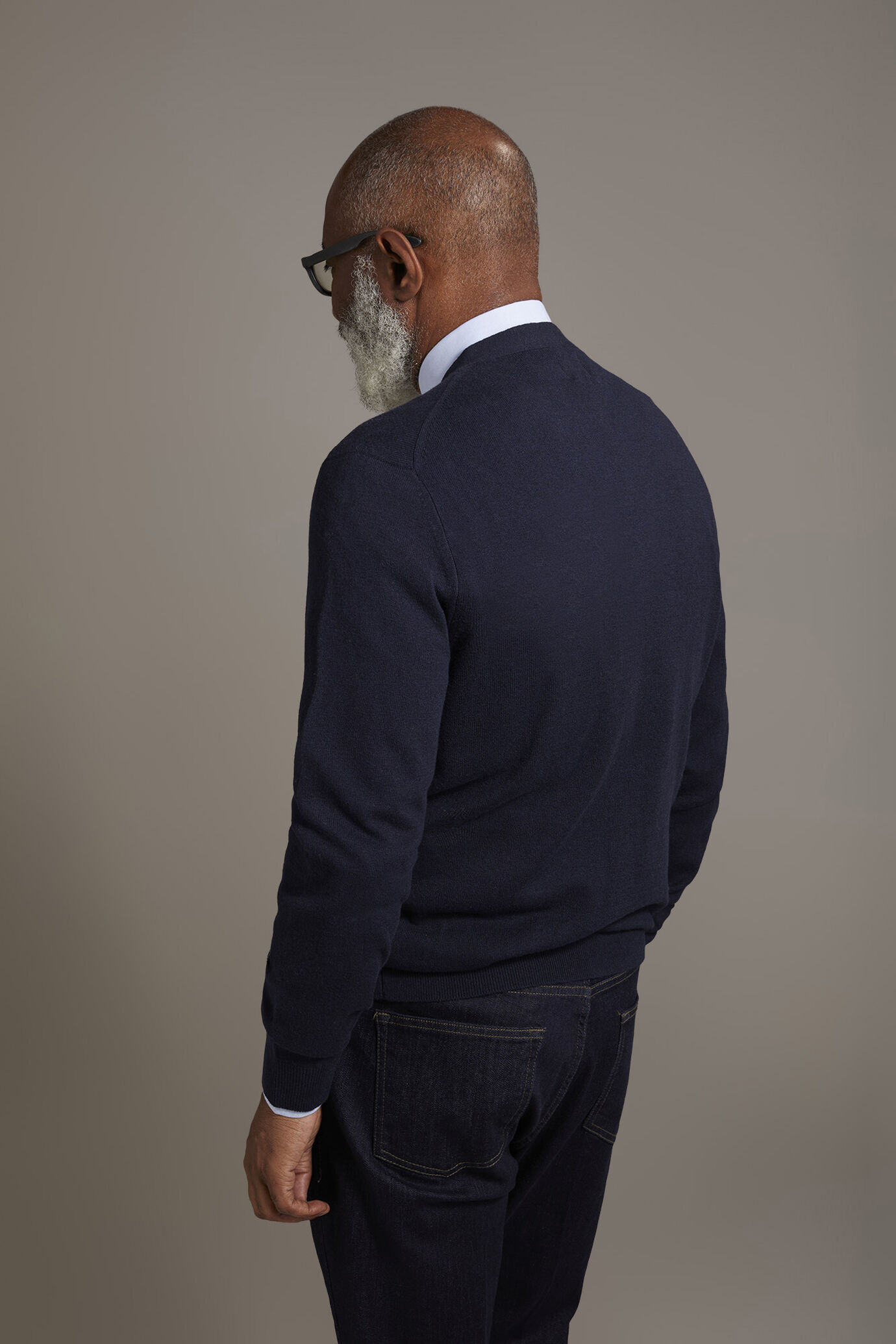 V neck wool blend cardigan image number 3