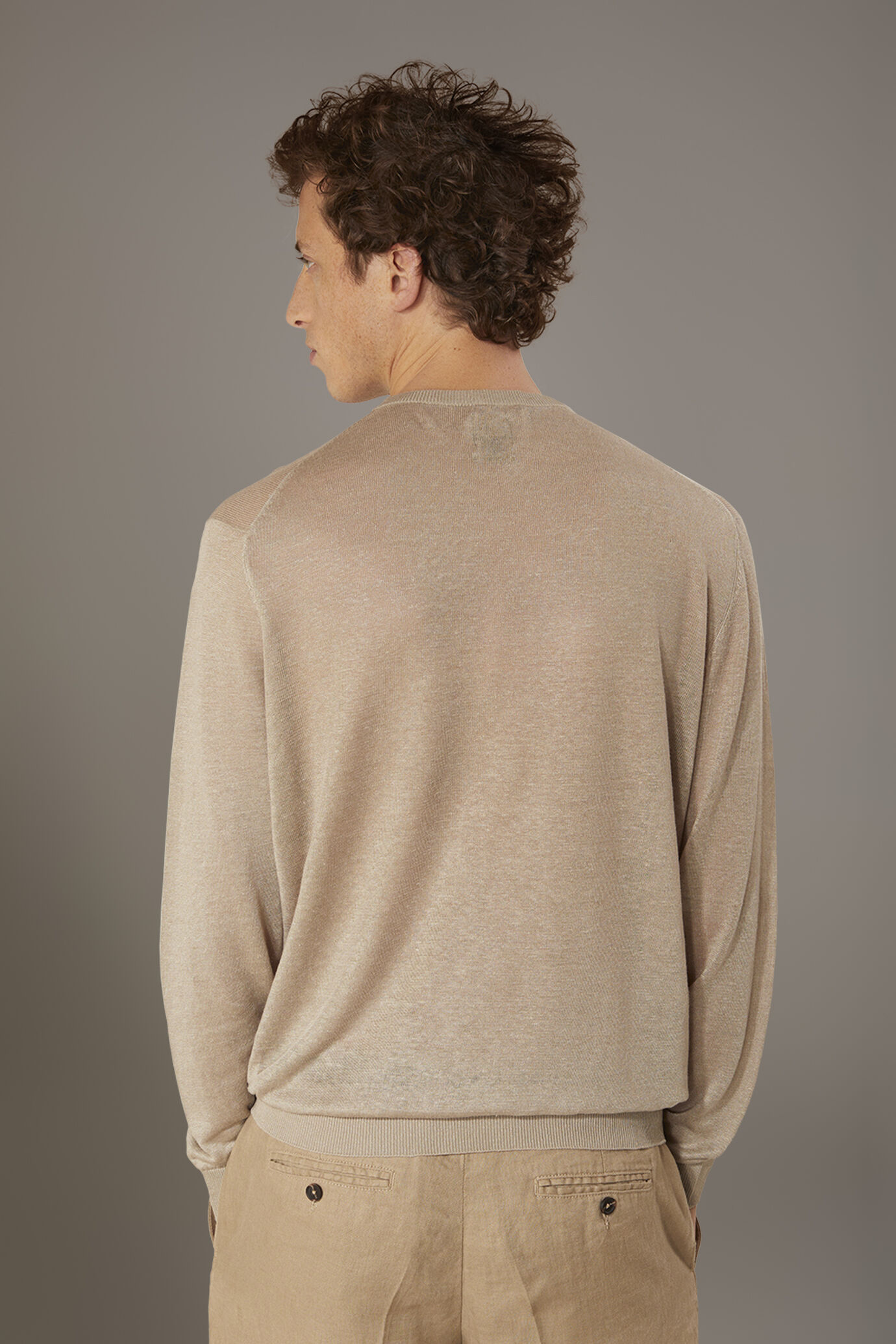 Maglia girocollo 100% lino image number 3
