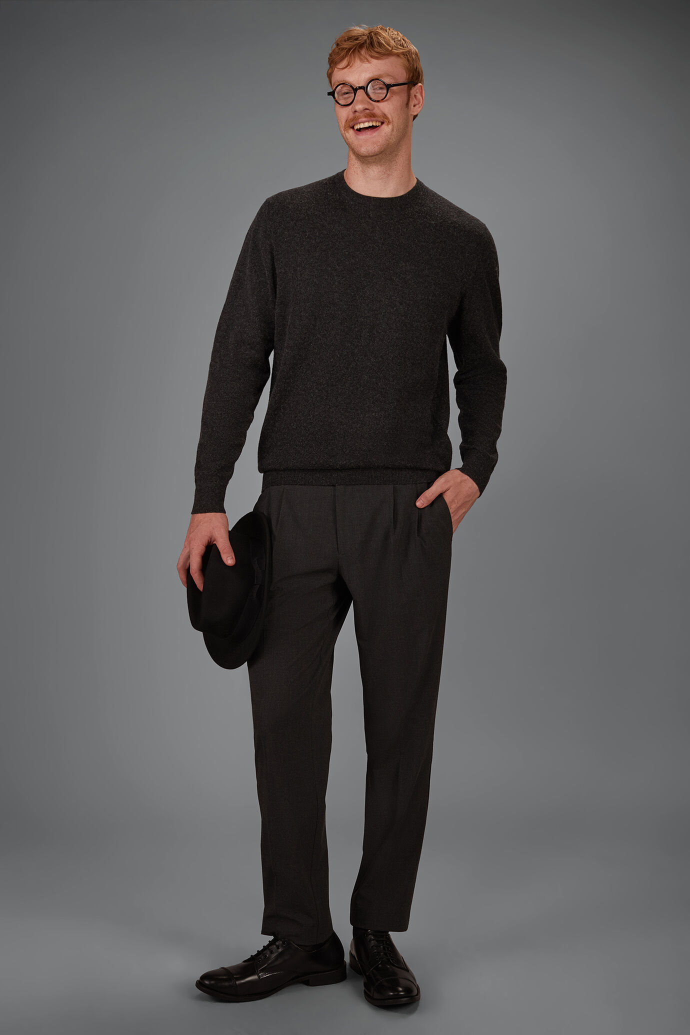 Maglia uomo girocollo in misto lana e cotone regular fit image number 0