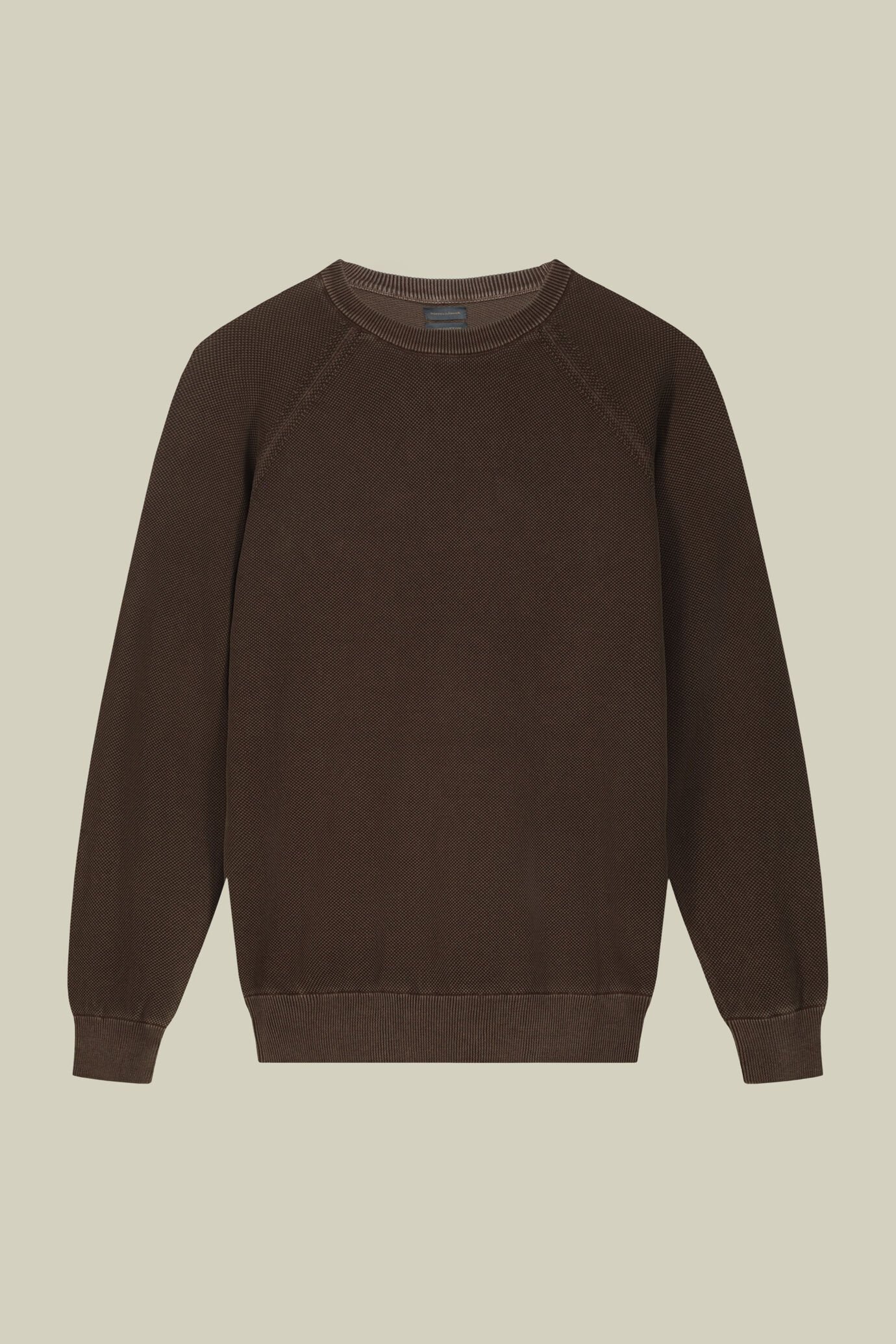 Herrenpullover mit Rundhalsausschnitt aus 100 % Baumwolle mit Reliefmuster image number 4