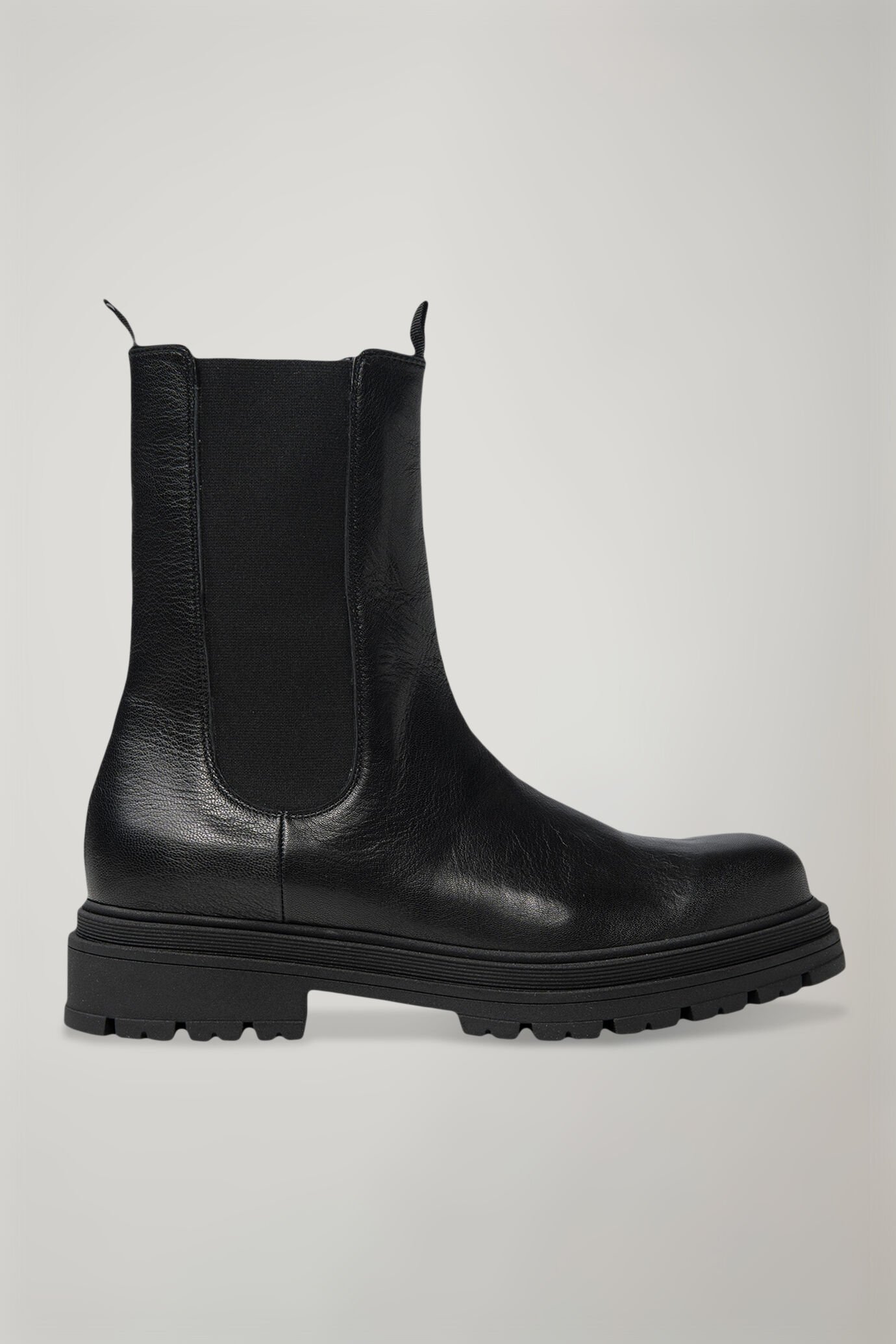 Women's 100% matte leather chelsea boots with rubber bottom image number 1