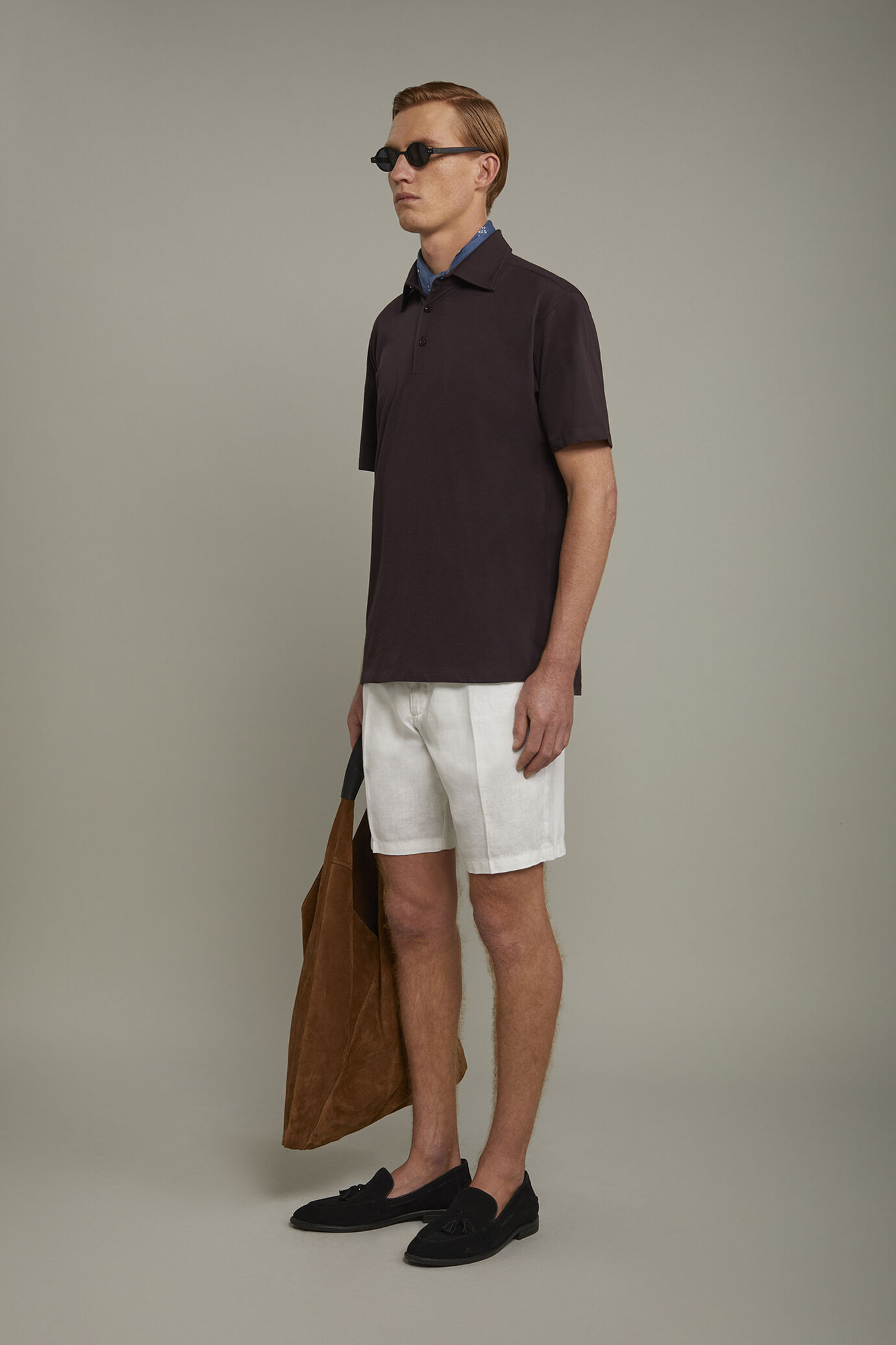 Men’s polo shirt short sleeves 100% supima cotton regular fit image number 1