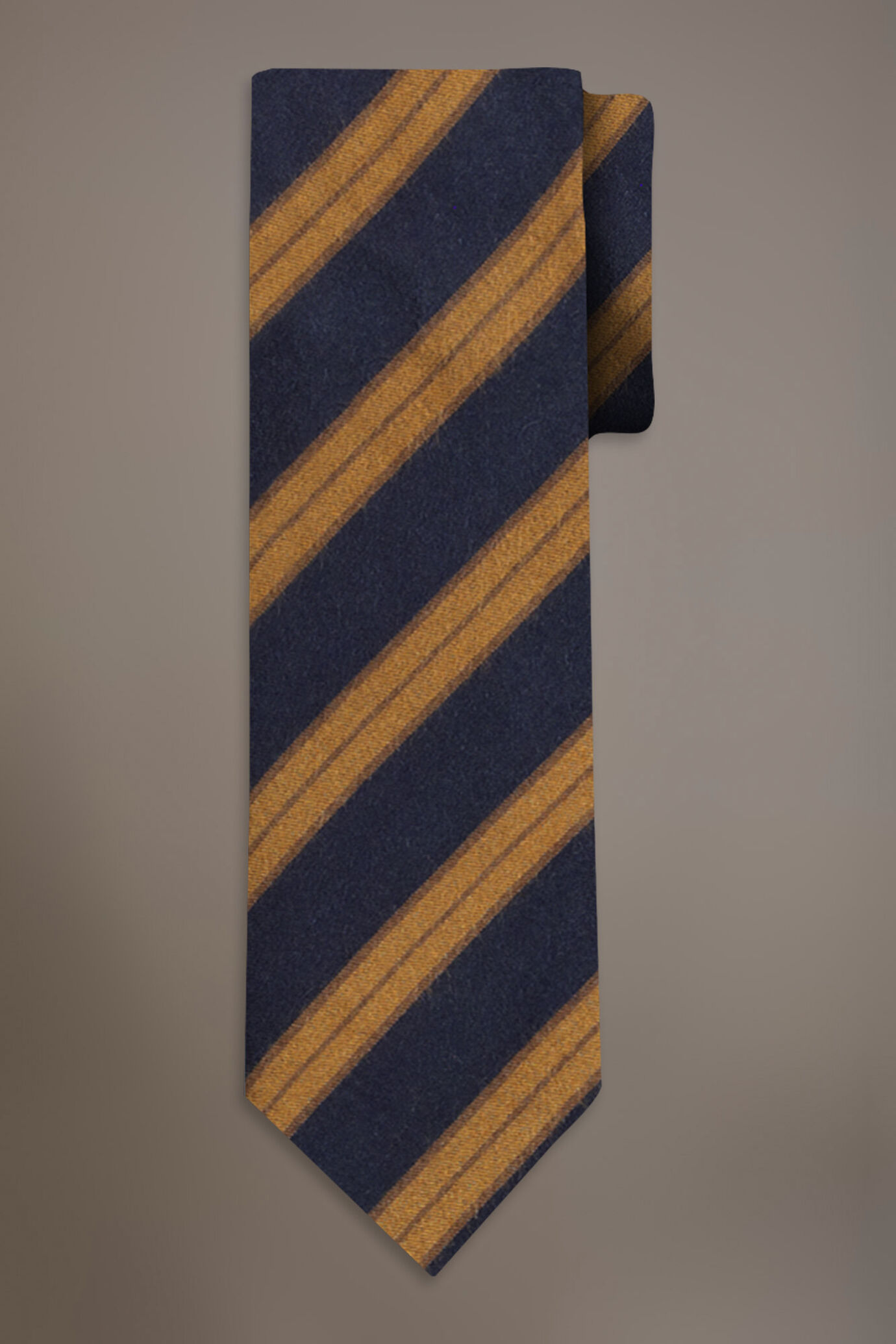 Regimental Brushed effect wool blend tie image number 0