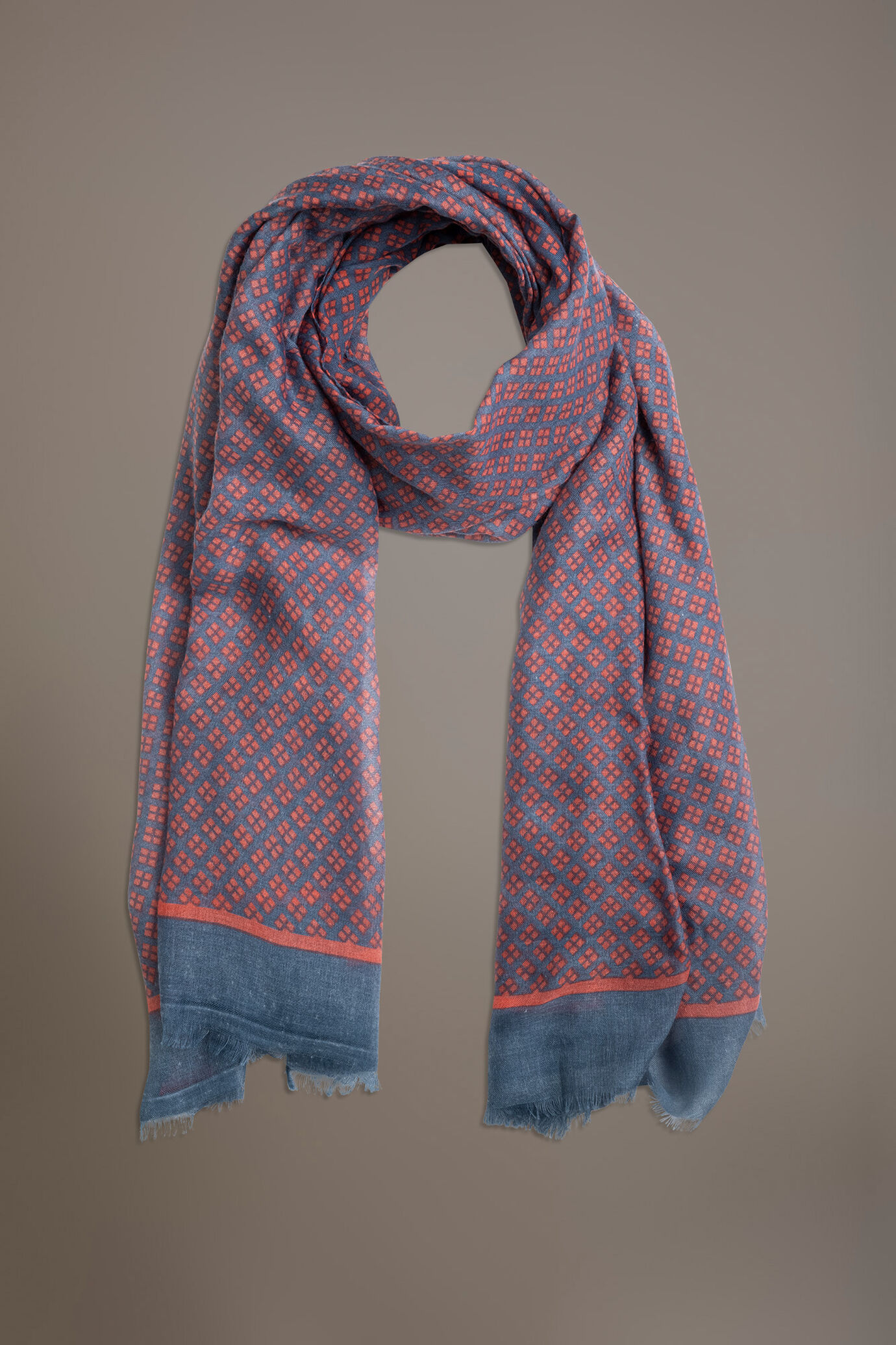 Sciarpa misto cotone uomo denim fantasia image number 0