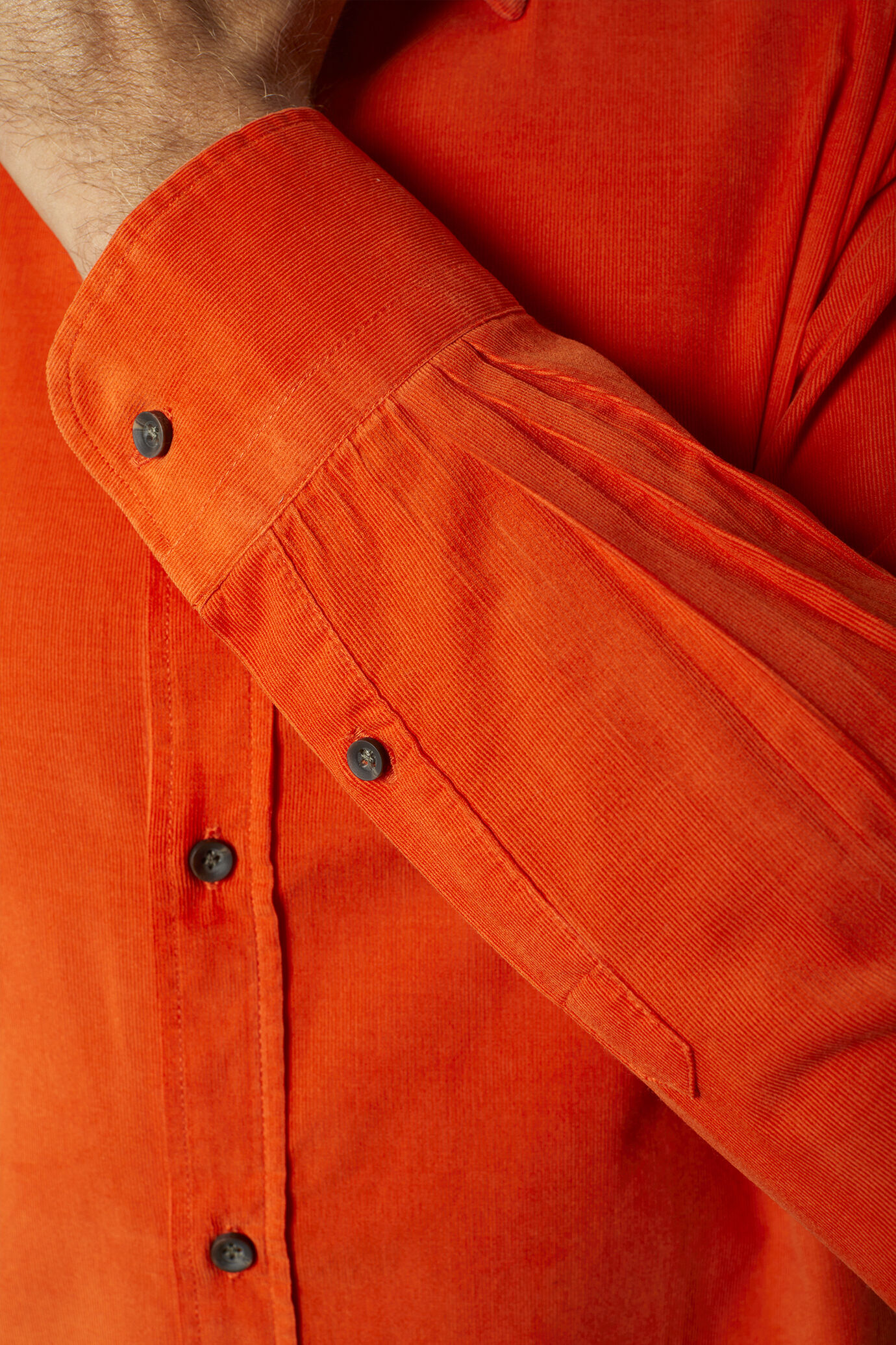 Camicia casual uomo collo francese comfort fit tessuto in velluto 1000 righe image number 3