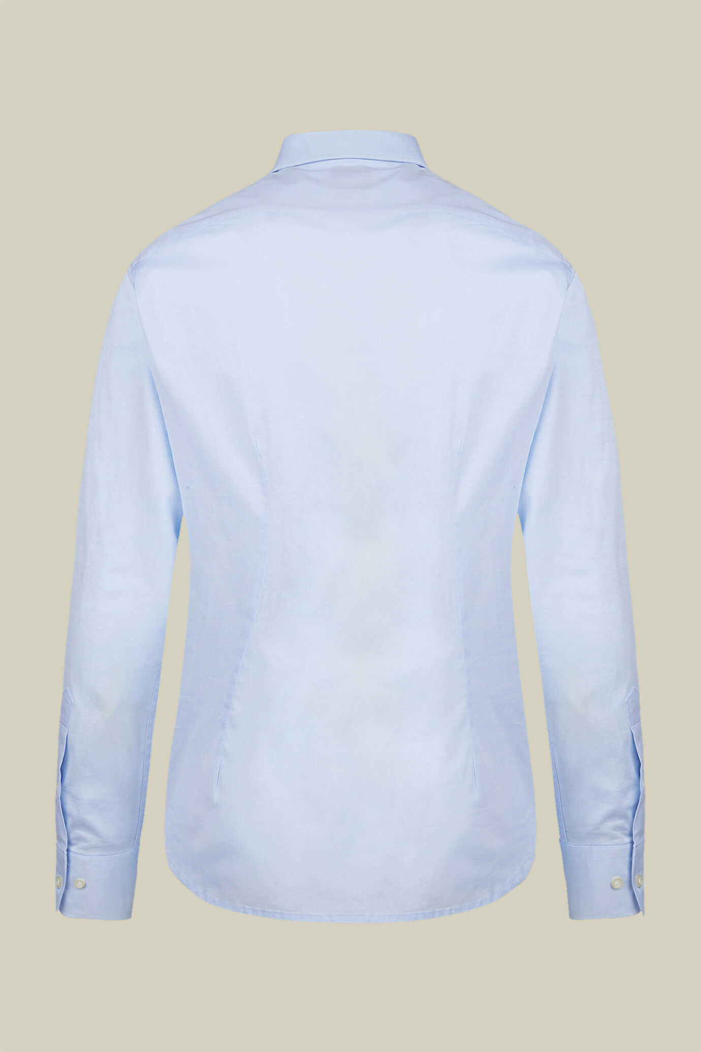 Men's 100% cotton French collar classic shirt stretch slub fabric image number 5