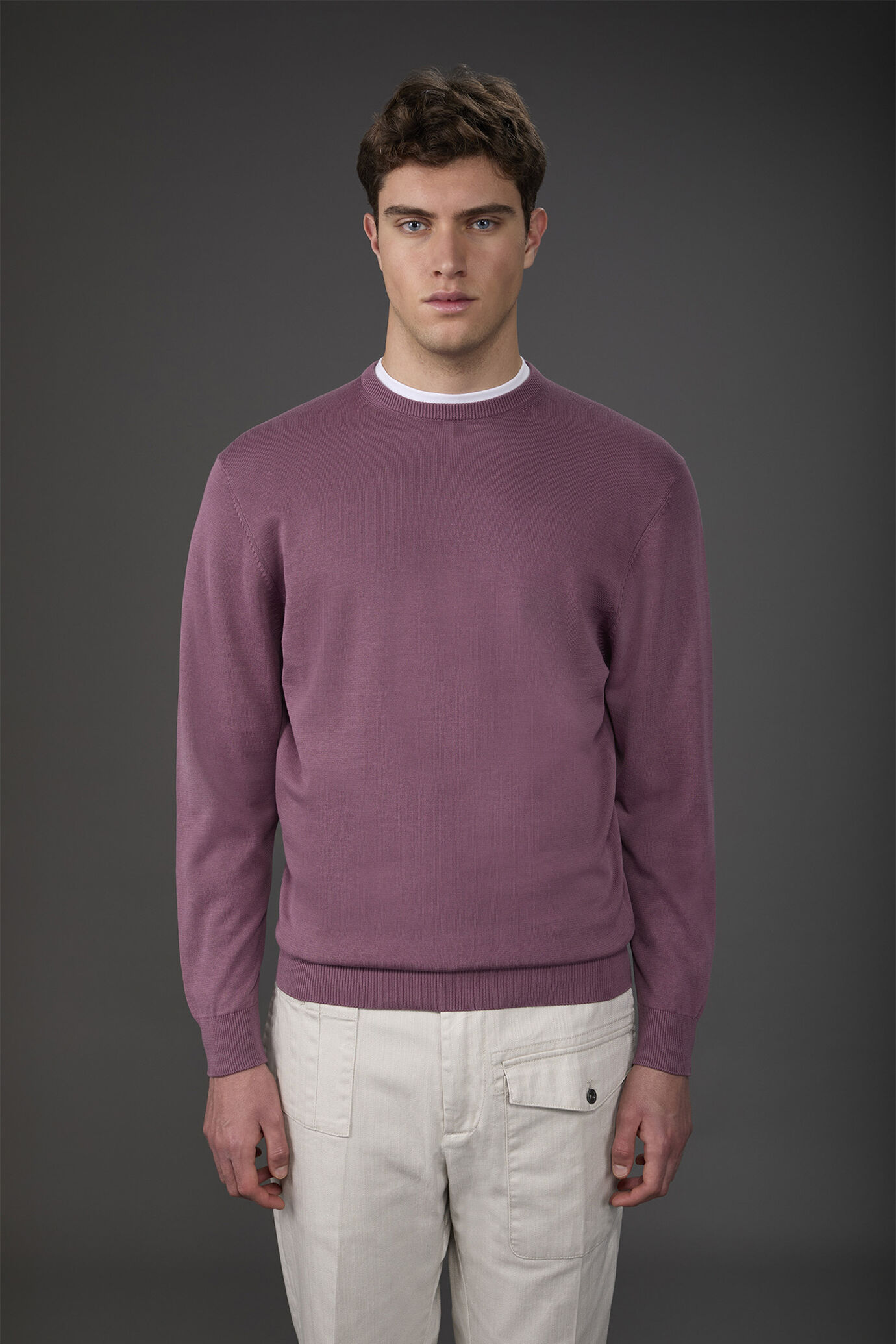 Maglia uomo girocollo bio-washed 100% cotone image number 1
