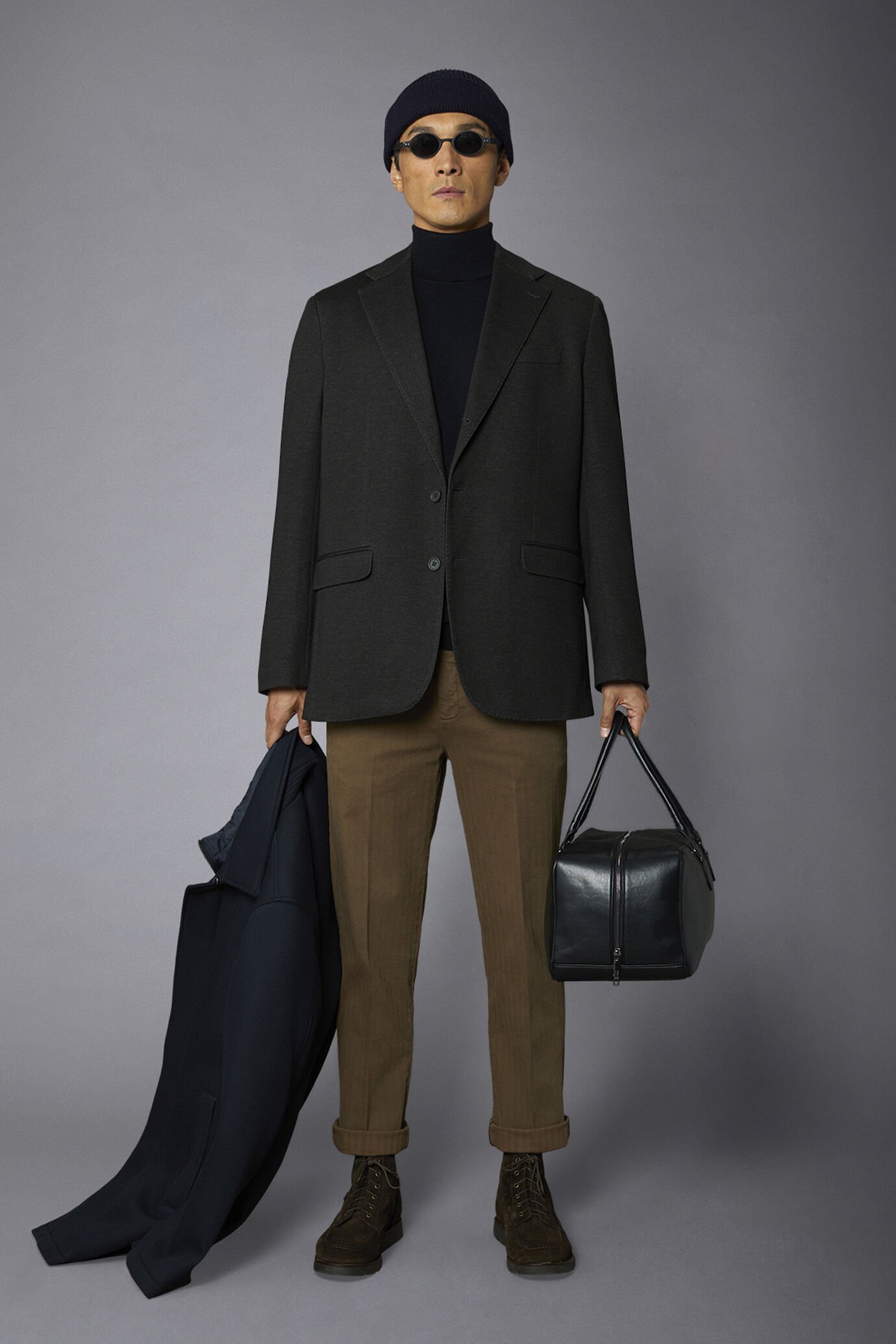 Giacca monopetto genderless in jersey stampato regular fit image number 0