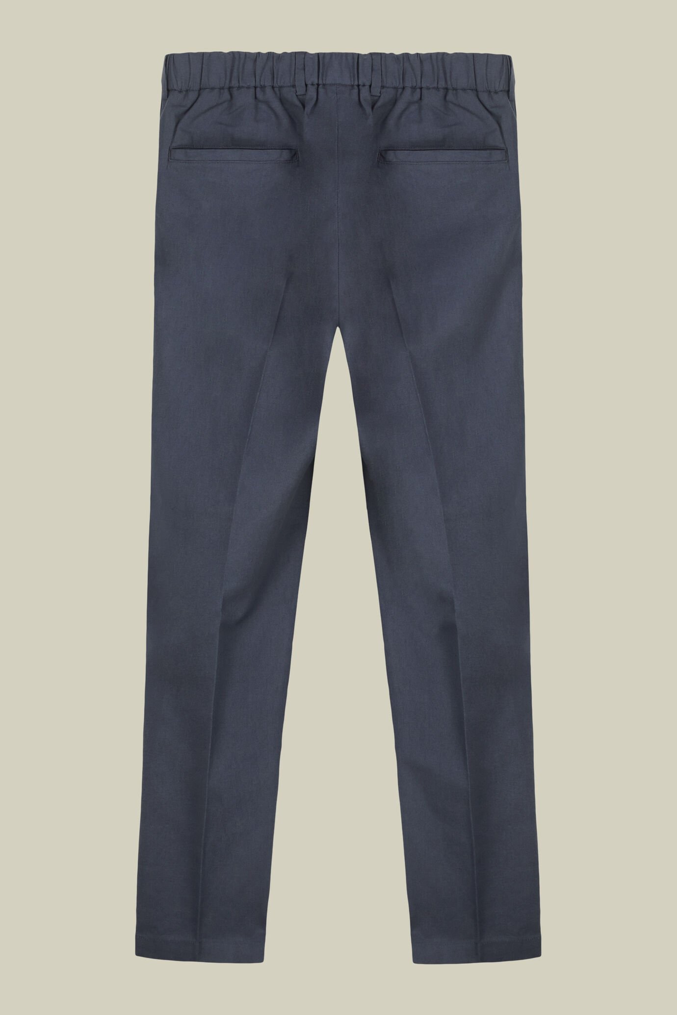 Pantalon pour homme avec deux petits plis et élastique à la taille, au dos image number 5