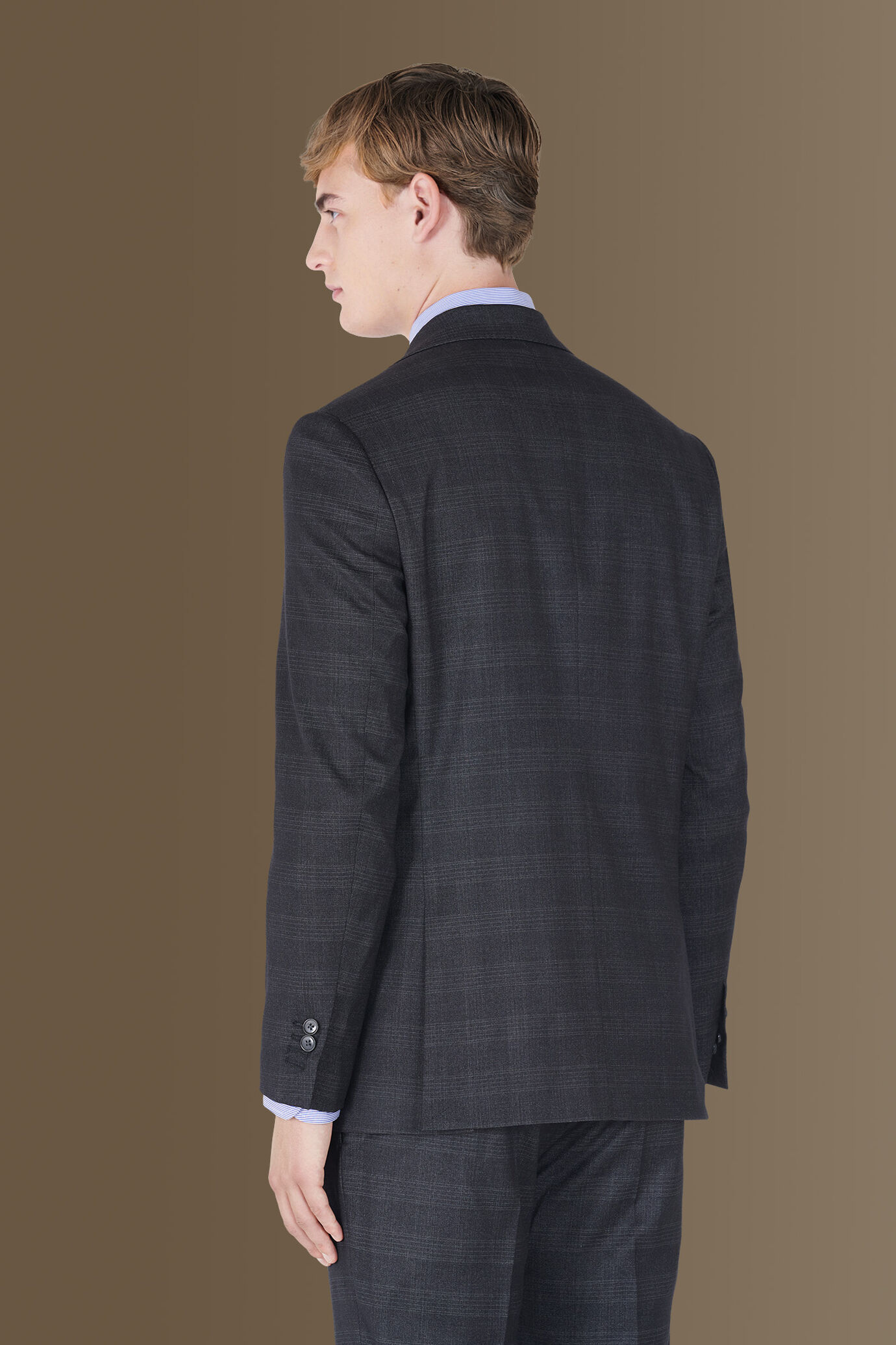 Single-breasted check fabric suit image number 3