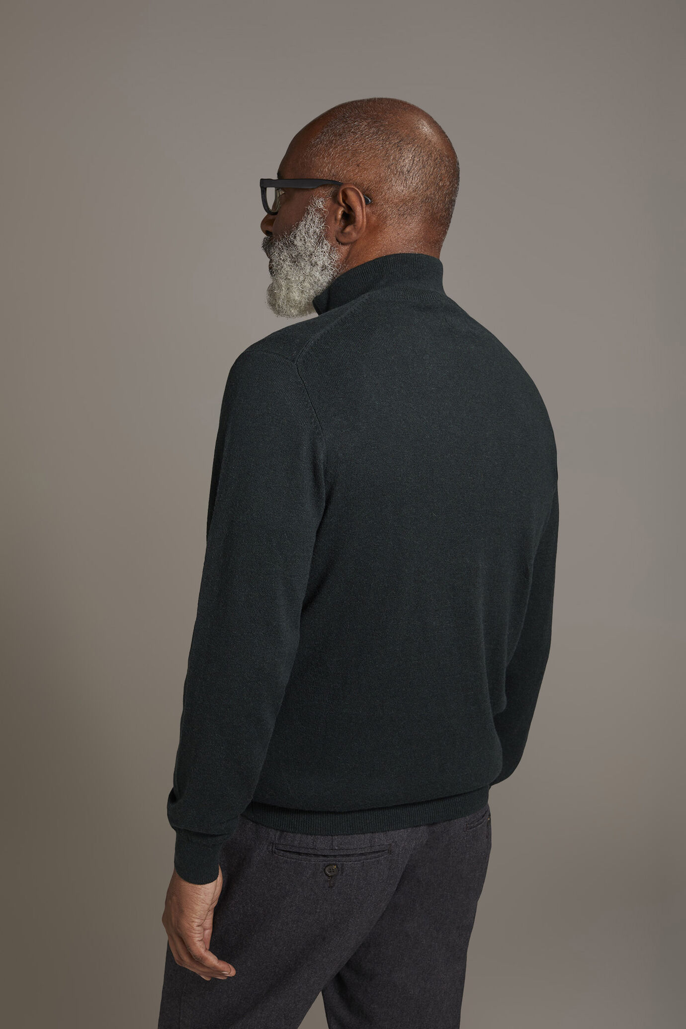 Maglia collo alto con zip misto lana image number 3