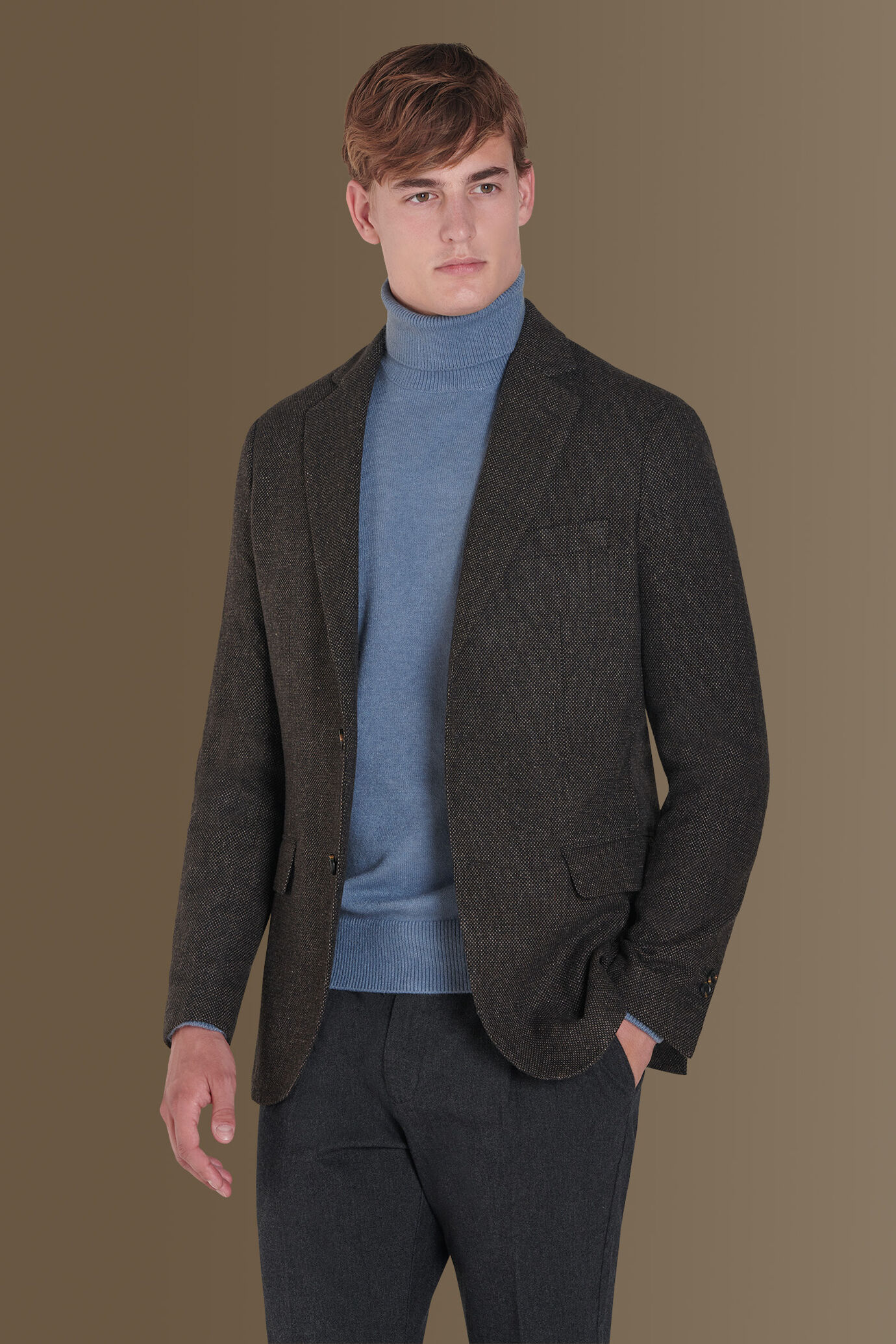 Giacca monopetto tessuto occhio di pernice image number 1