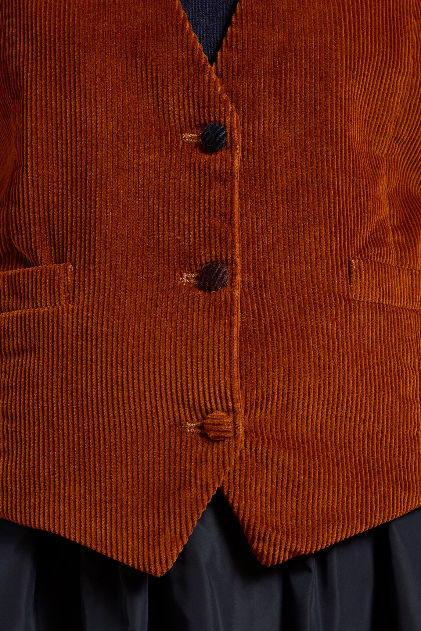 Gestreifte Damenweste aus 100 % Baumwollsamt mit Streifenmuster in normaler Passform image number 3