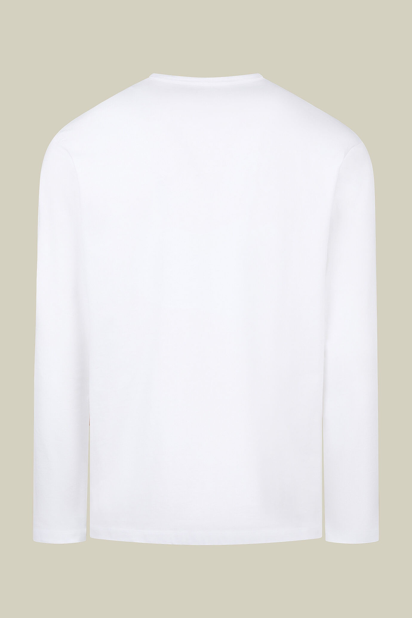 T-shirt homme à col V et manches longues, 100% coton effet flammé, coupe classique image number 1