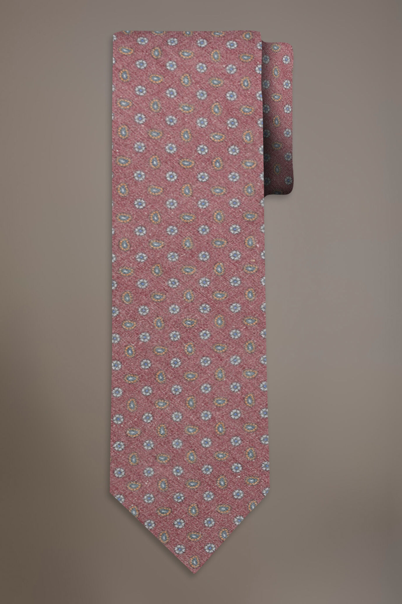 Cravatta uomo in vari colori misto lino fantasia image number 0