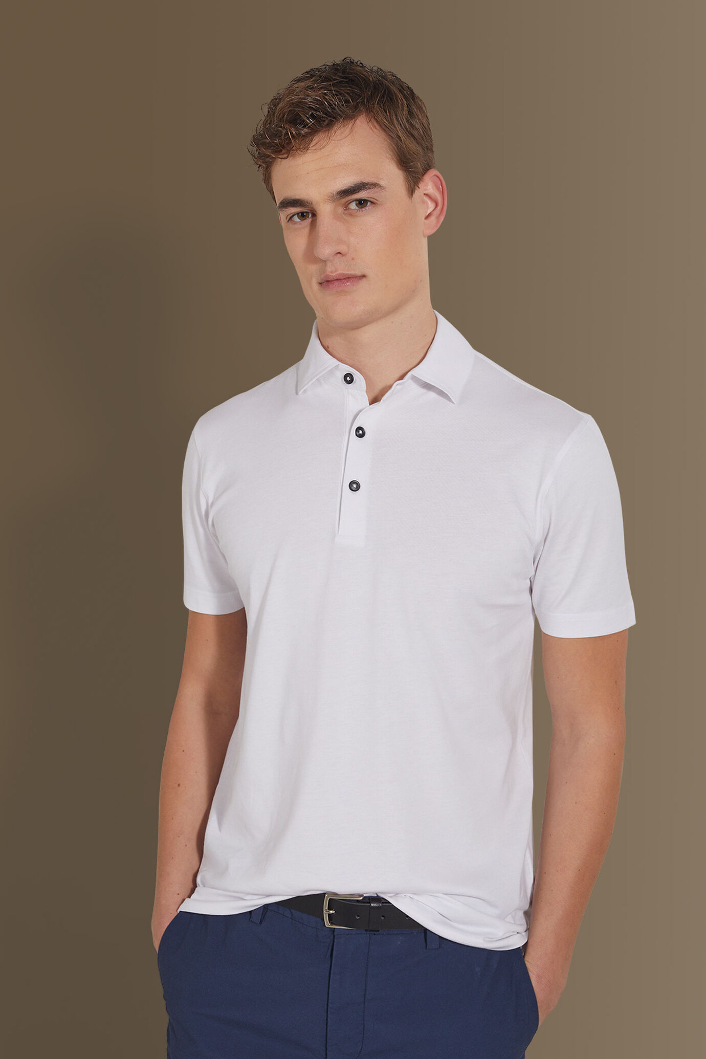 Polo manica corta uomo 100% cotone supima image number 0