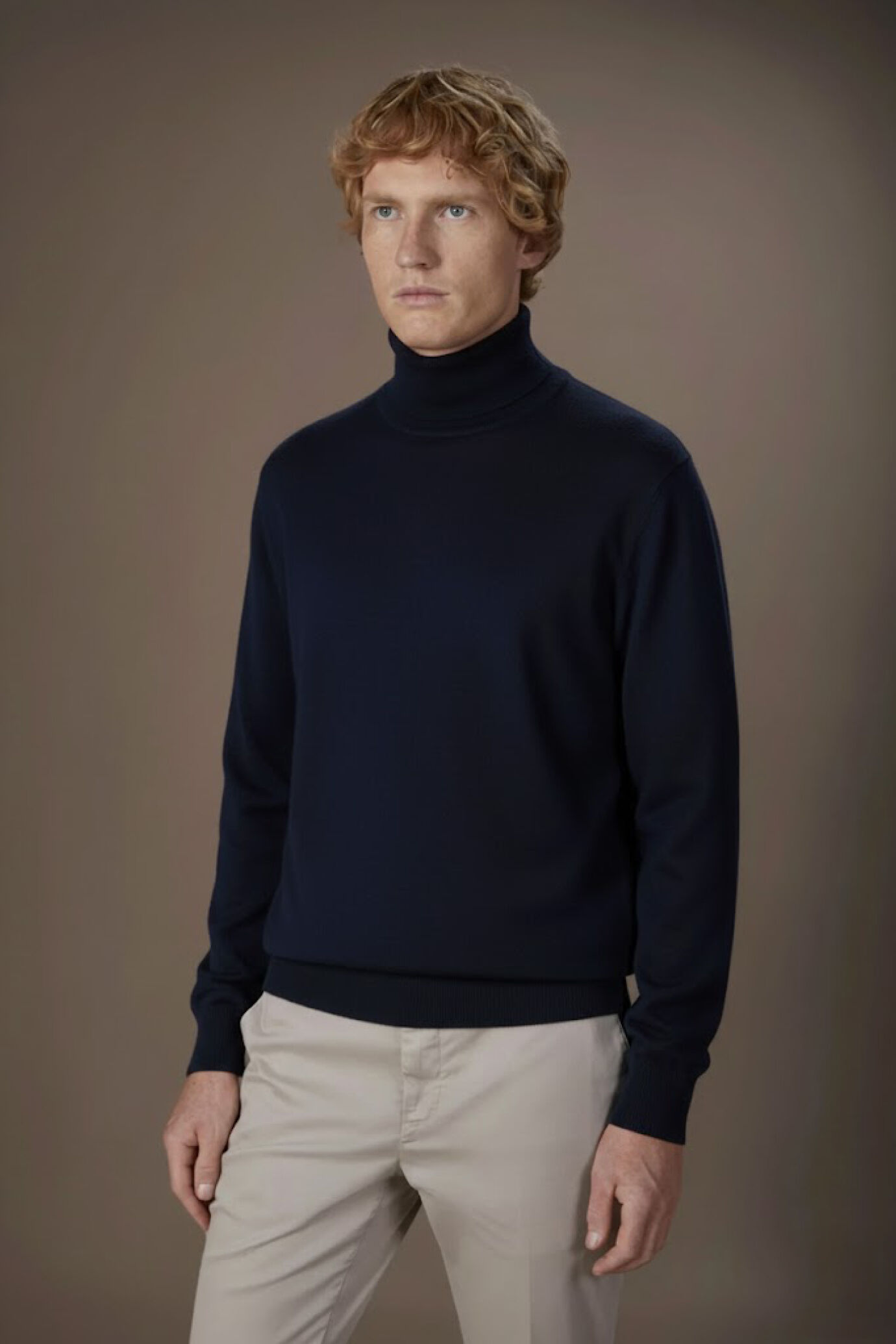 Maglia collo alto 100% cachemire