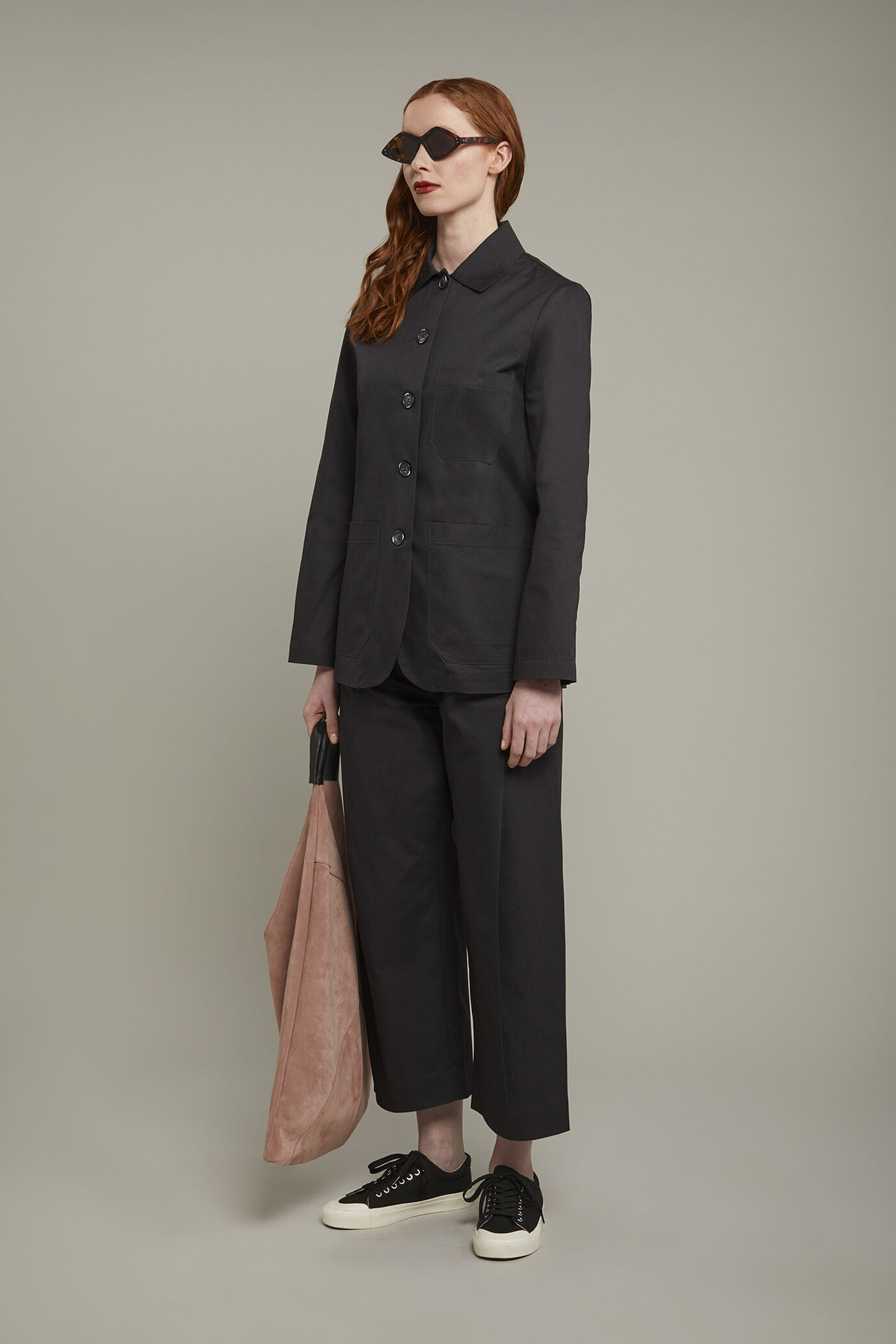 Damenblazer 100 % Baumwolle mit aufgesetzten Taschen in normaler Passform image number 1
