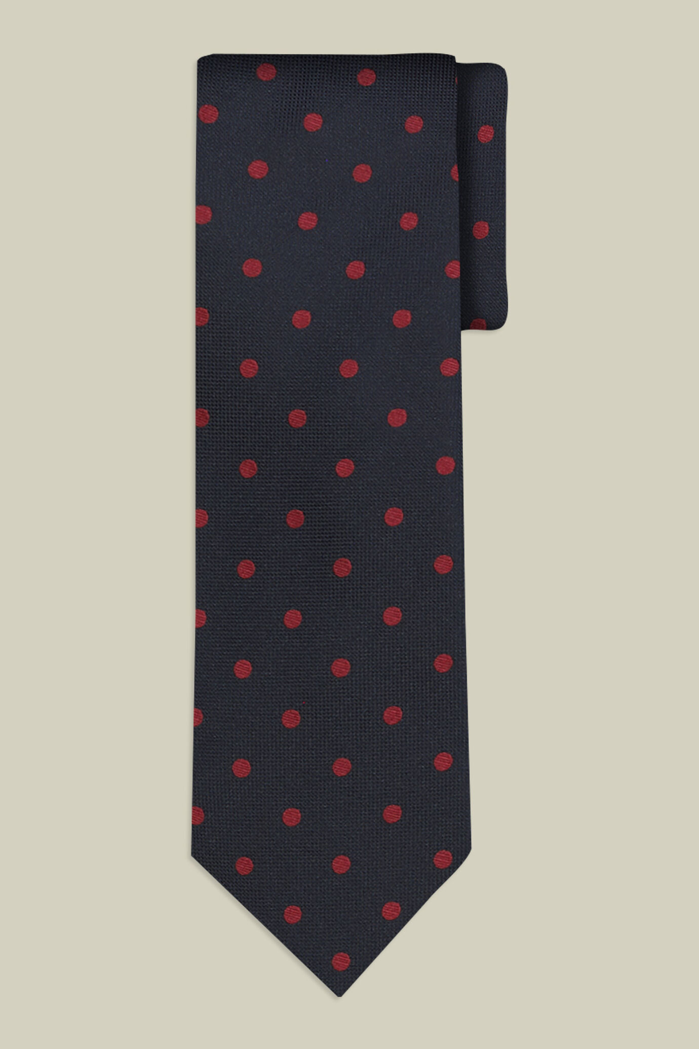 Men&rsquo;s tie with embroidered polka dots image number 1