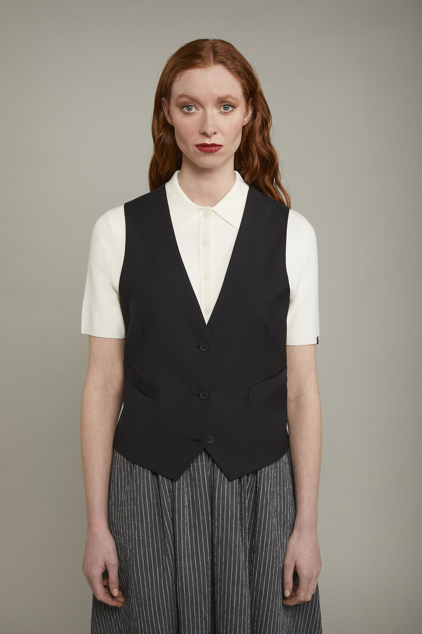 Gilet donna tinta unita regular fit