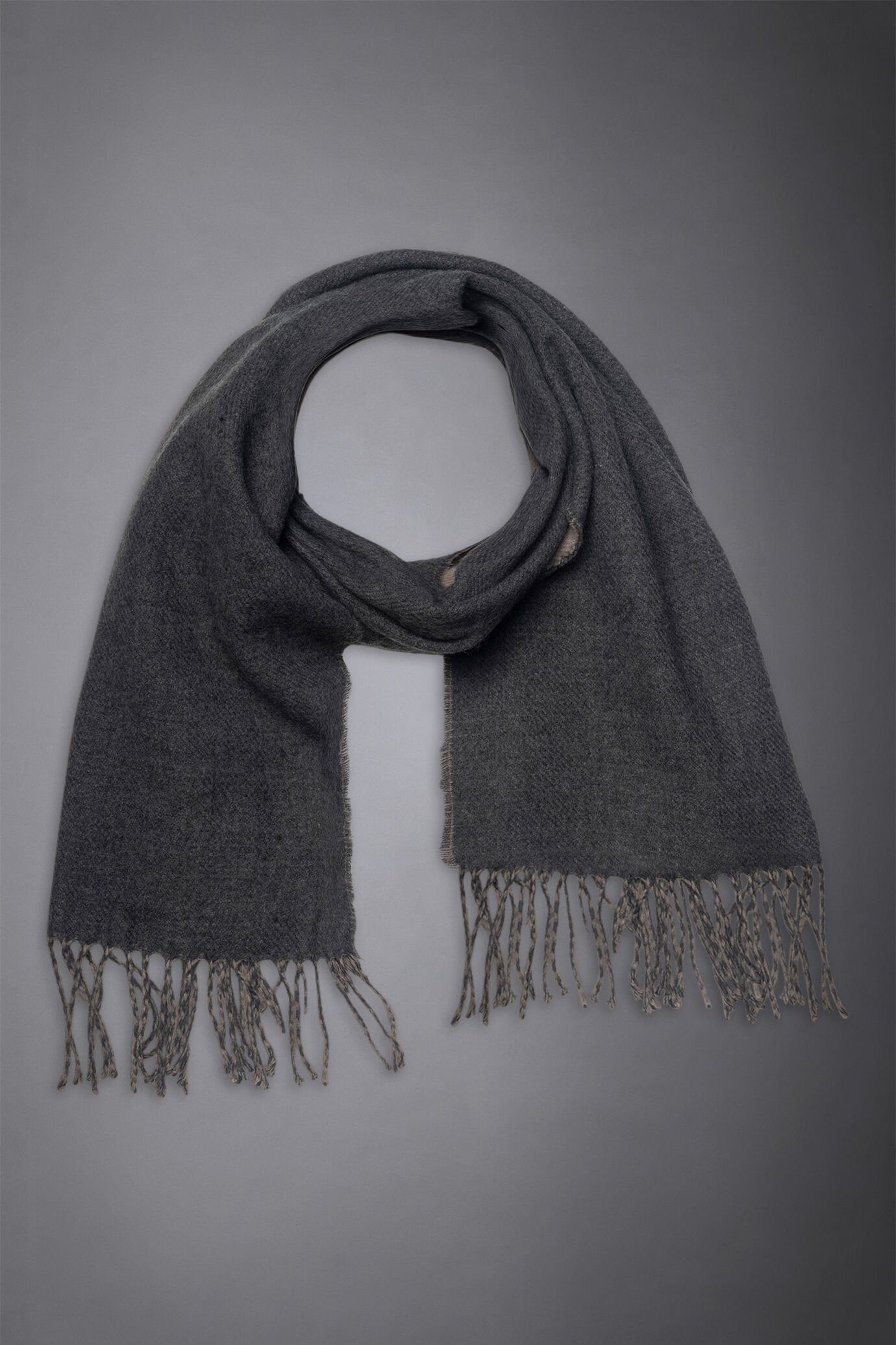 Men's solid-coloured double-face scarf