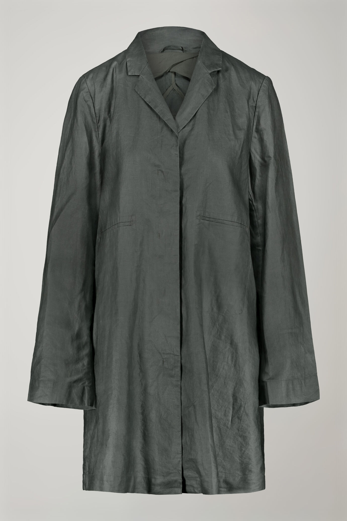 Imperm&eacute;able femme en 100&nbsp;% lin enduit, coupe r&eacute;guli&egrave;re image number 4