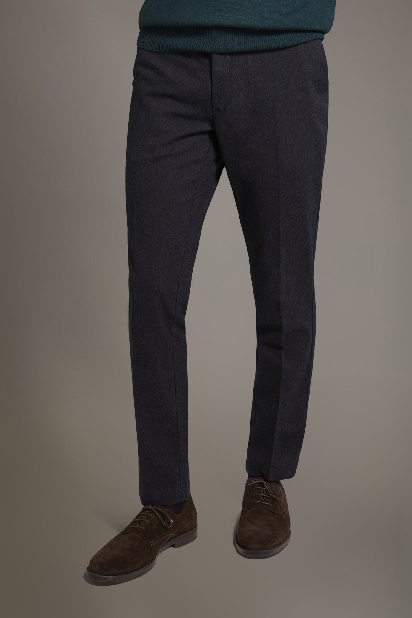 Pantalone chino regular fit tessuto tinto filo melange twill image number 2