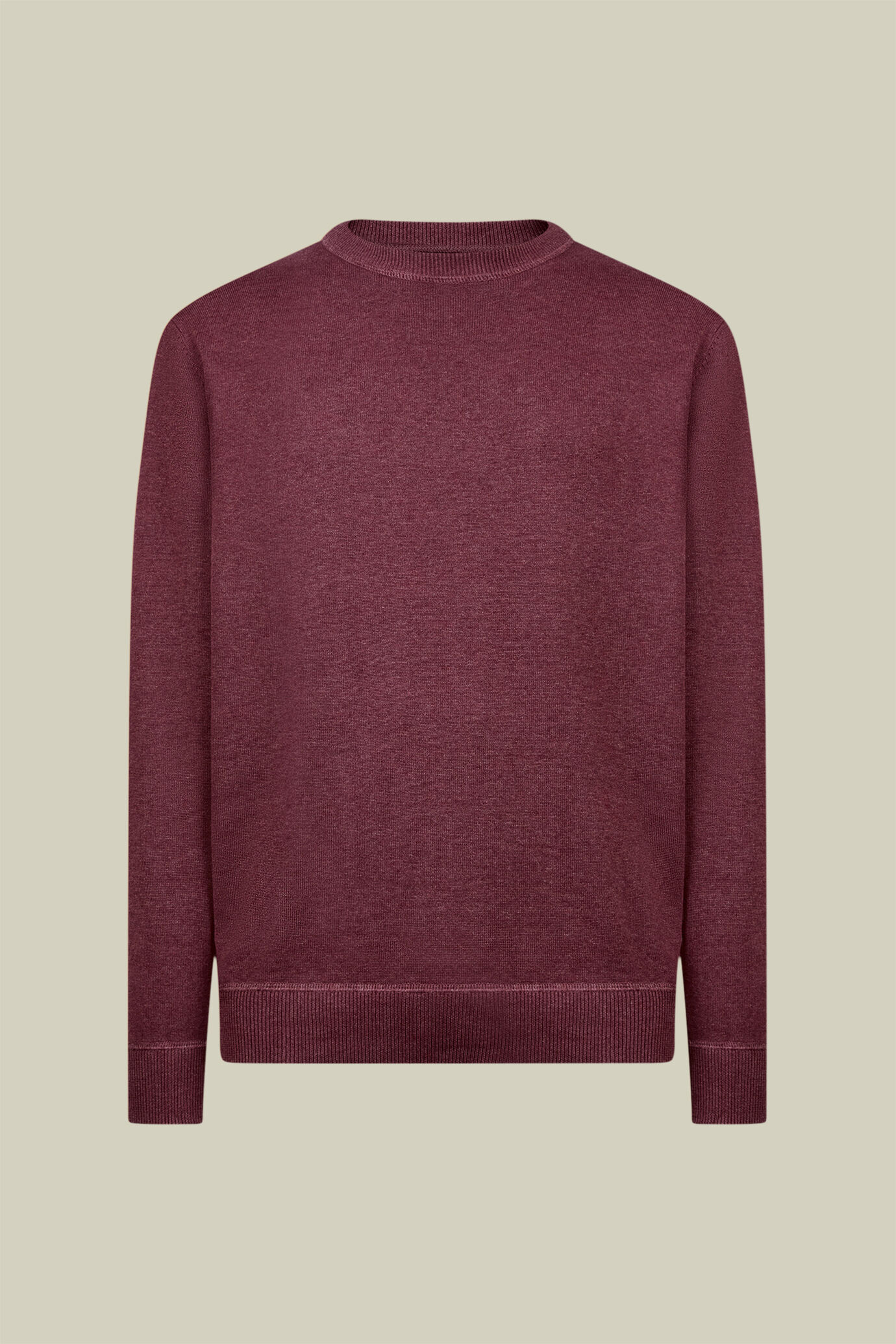 Pull homme à col rond 100% coton avec détails en peluche, coupe classique image number 0