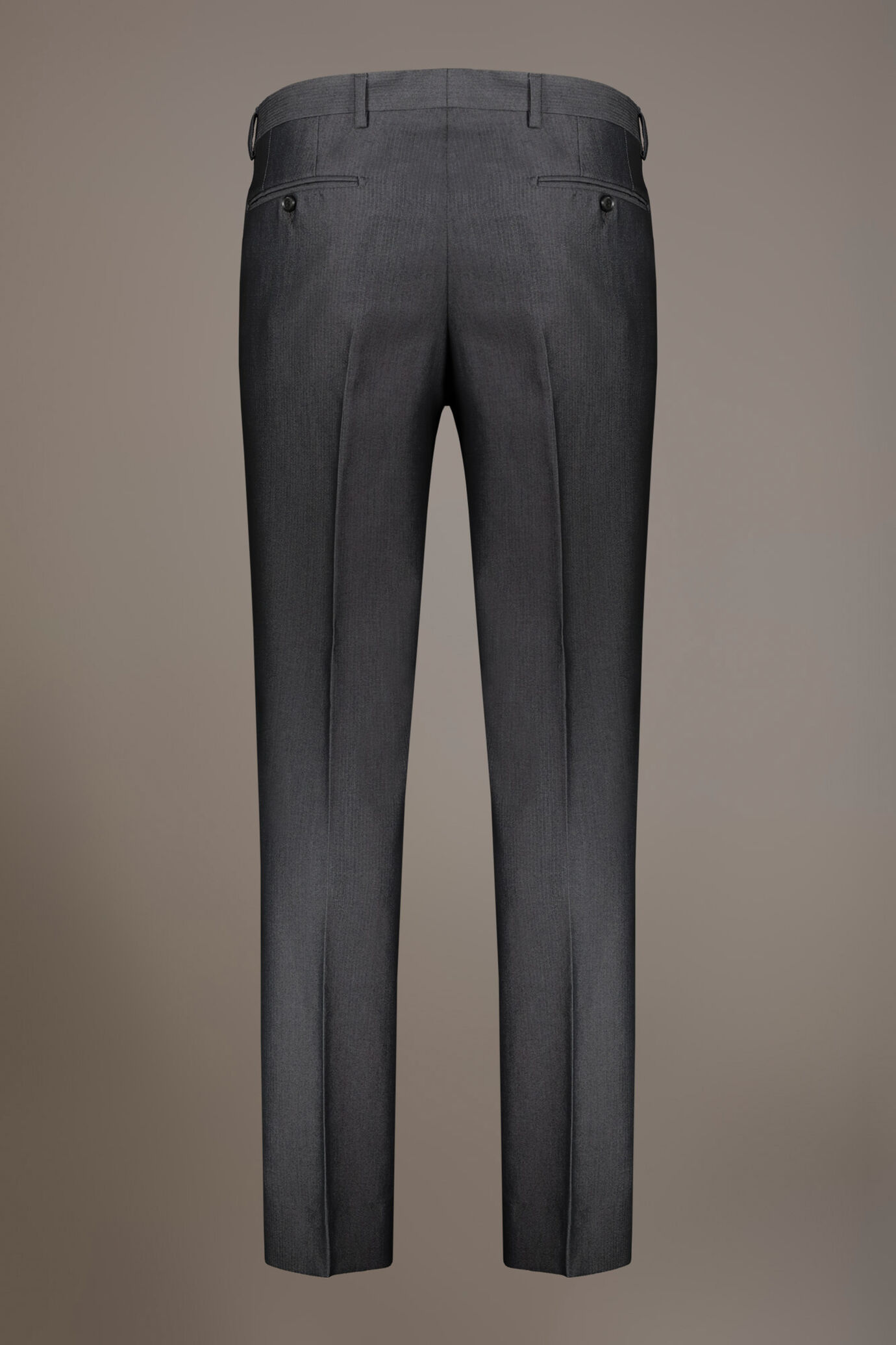 Abito monopetto con pantalone senza pinces tessuto dal disegno spinato image number 8