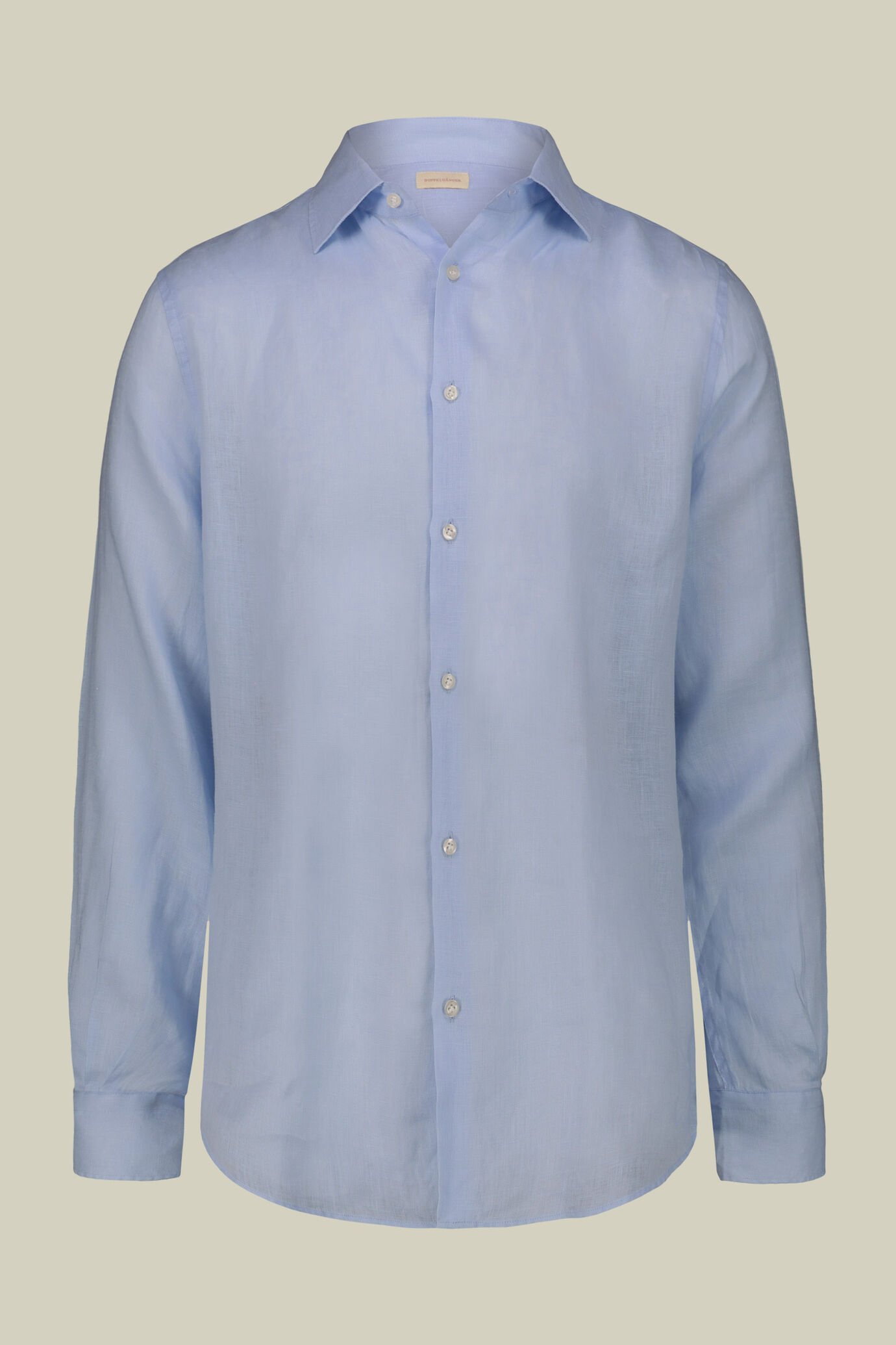 Camicia casual uomo collo classico 100% lino comfort fit image number 0