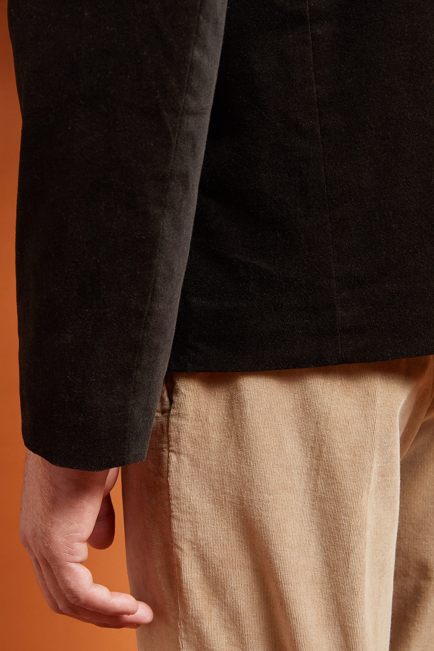 Giacca uomo con collo coreano in velluto di cotone regular fit image number 2