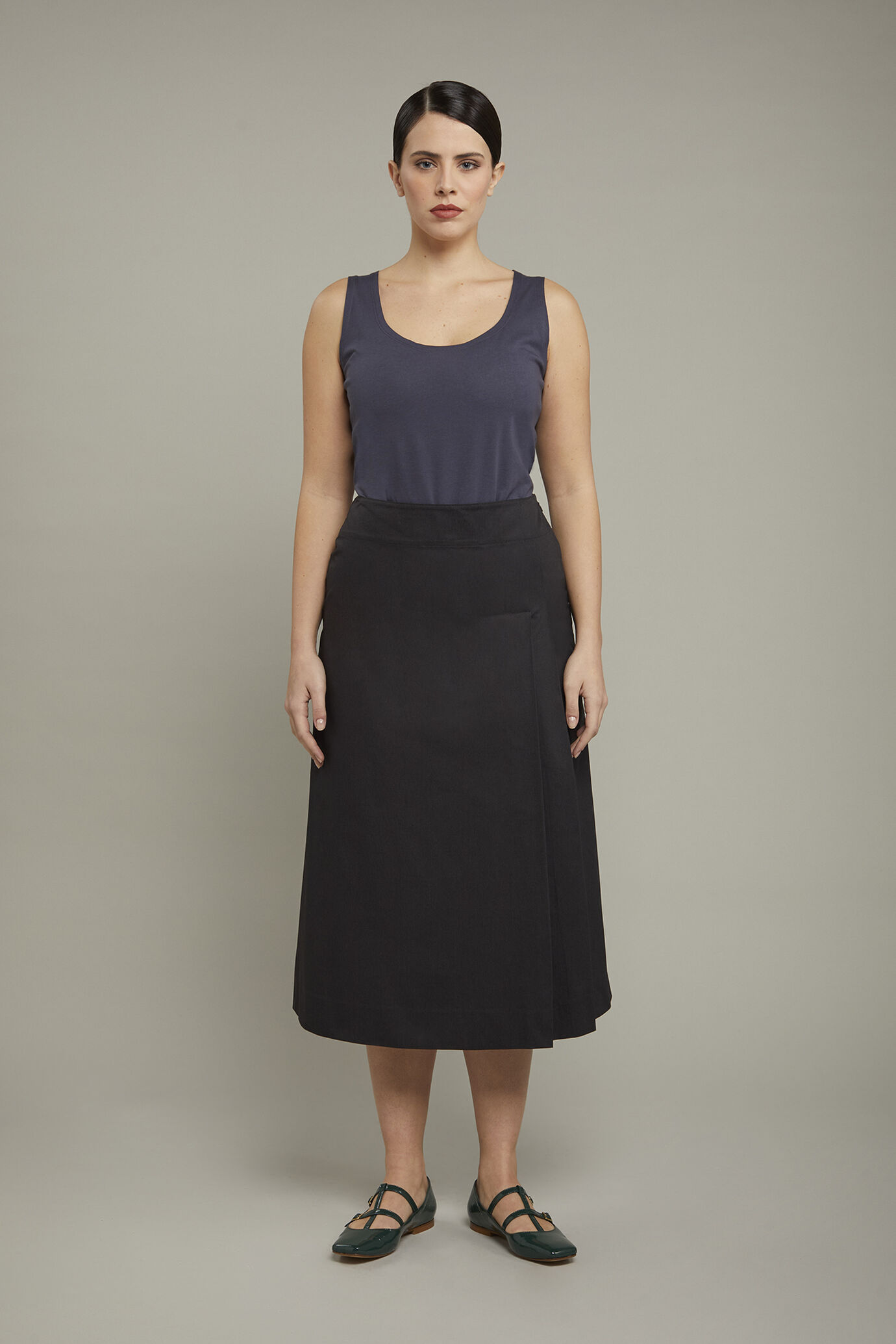 Women’s midi skirt 100% cotton regular fit image number 2