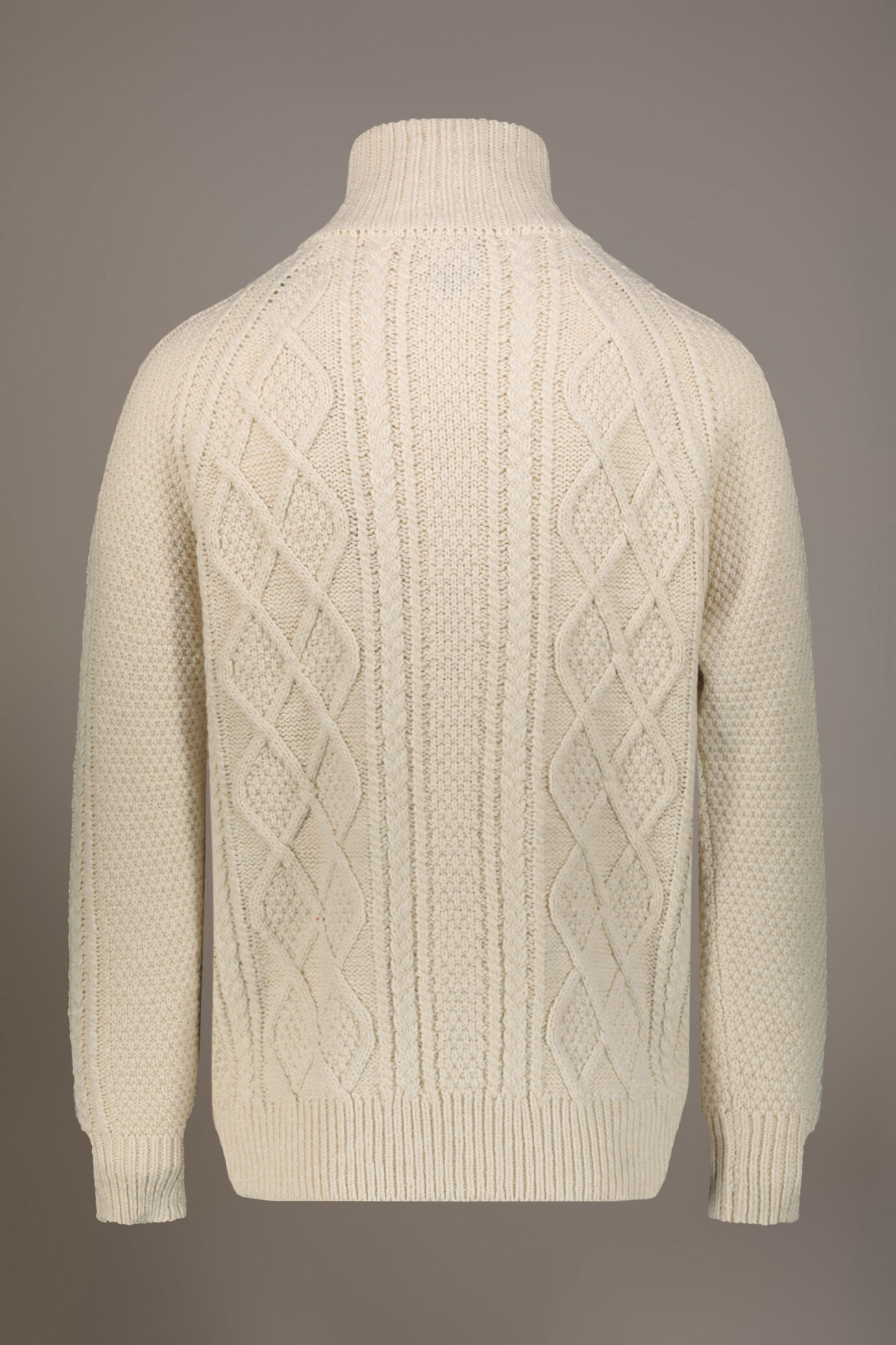 Cardigan collo alto misto lana lavorazione a maglia pesante image number 5