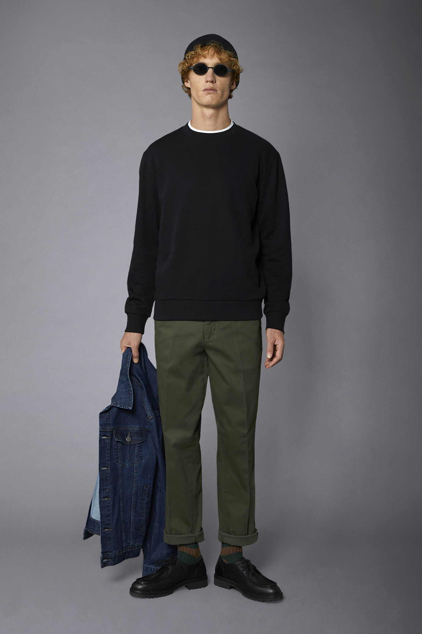 Twill construction comfort fit chino trousers