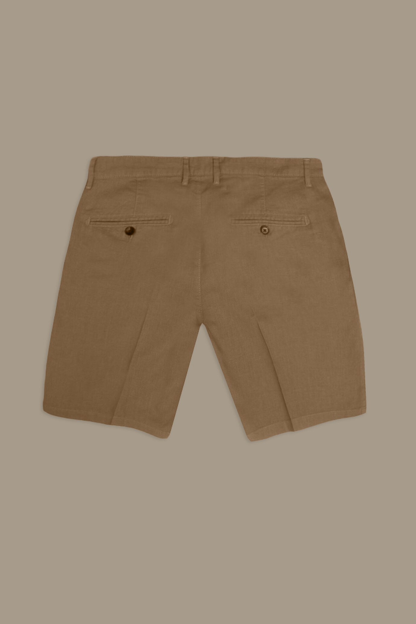 Chino bermuda double pinces linen and cotton blended image number 5