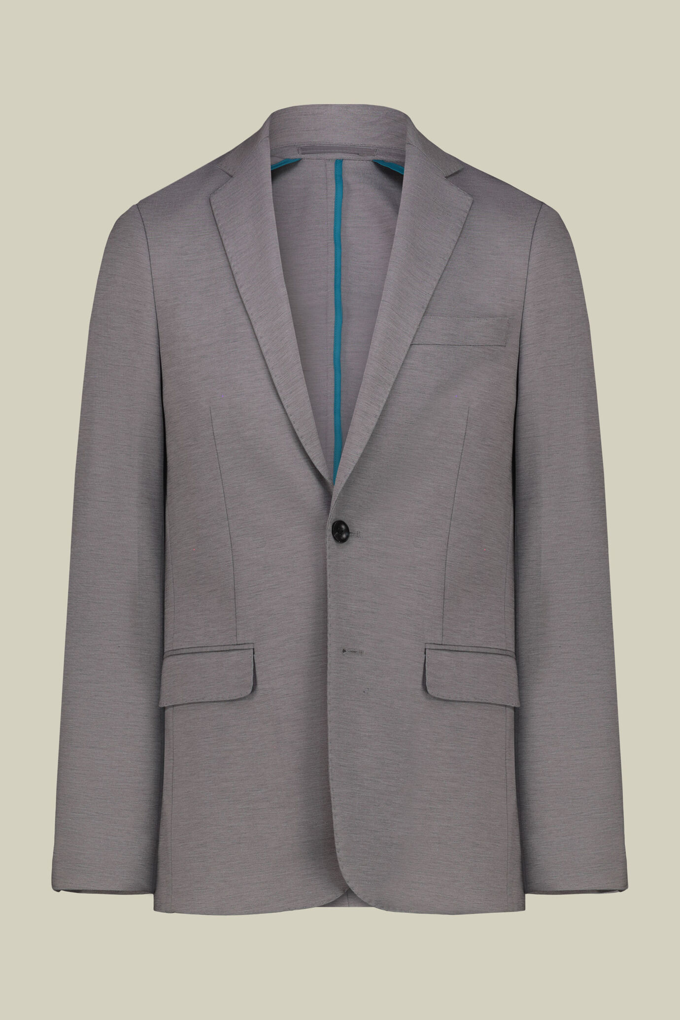 Men's single-breasted suit in jersey fabric, regular fit image number 0