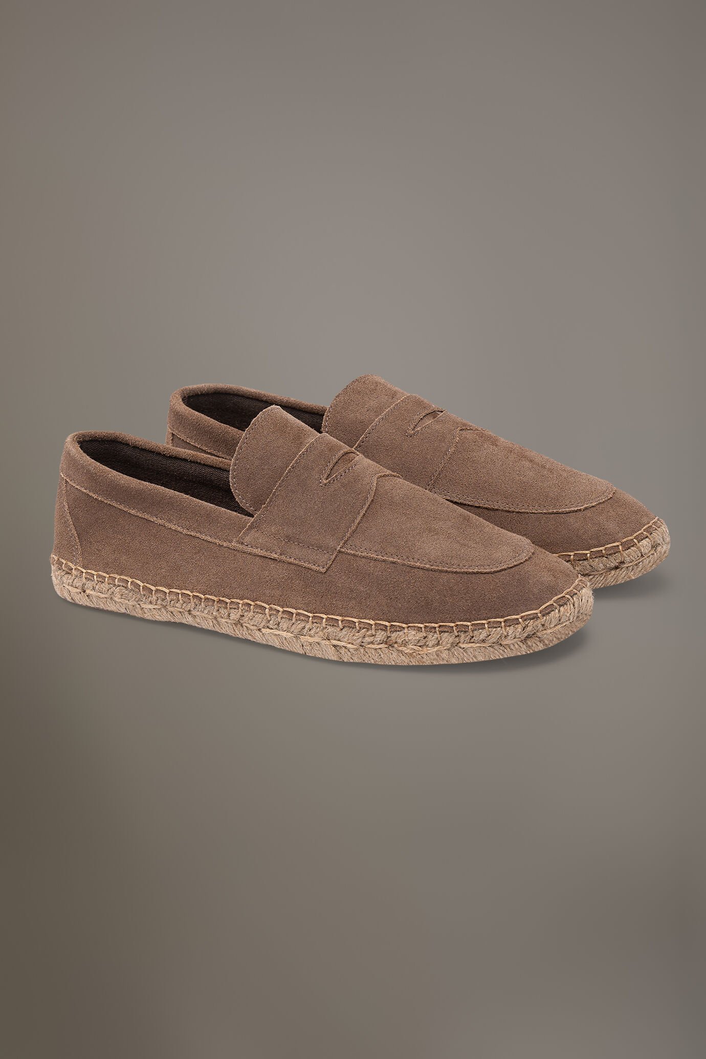 Espadrillas 100% pelle scamosciata con fondo in corda e gomma image number 0