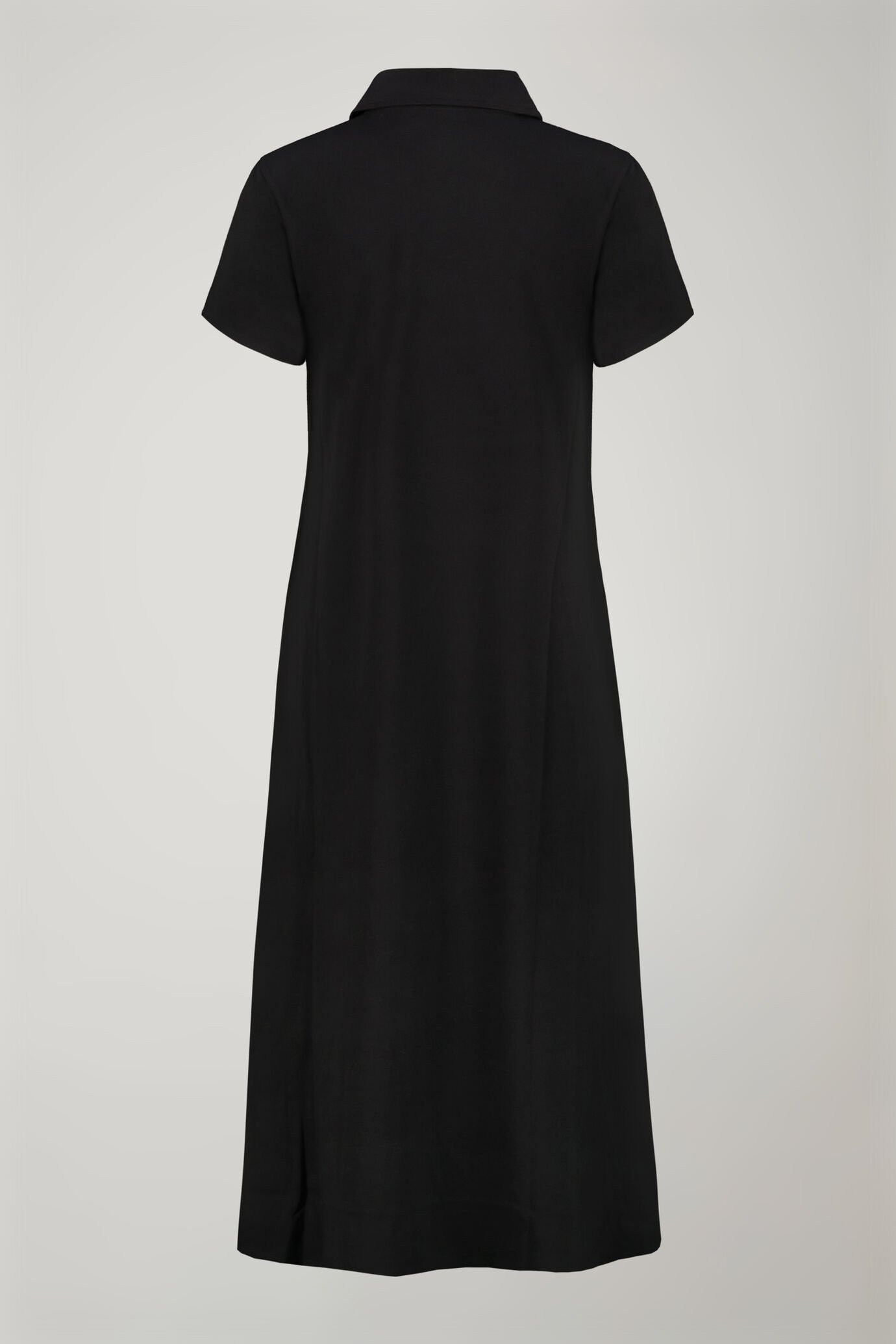 Women’s Short Sleeve Polo Neck Midi Dress in Stretch Cotton Jersey Regular Fit image number 5