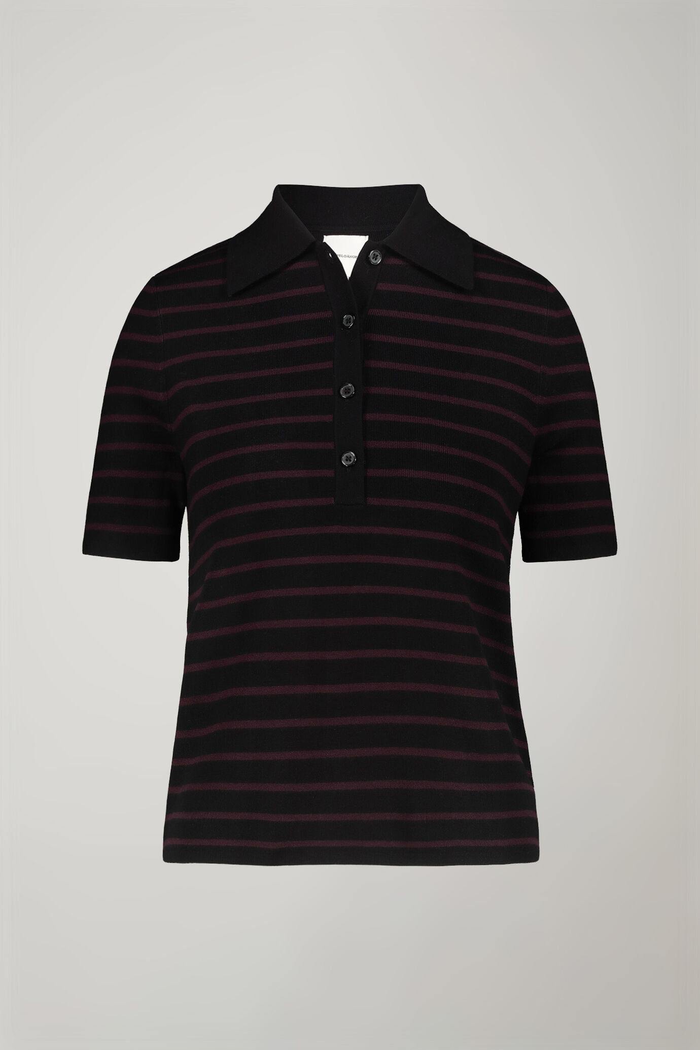 Women’s striped polo shirt with short sleeve image number 4