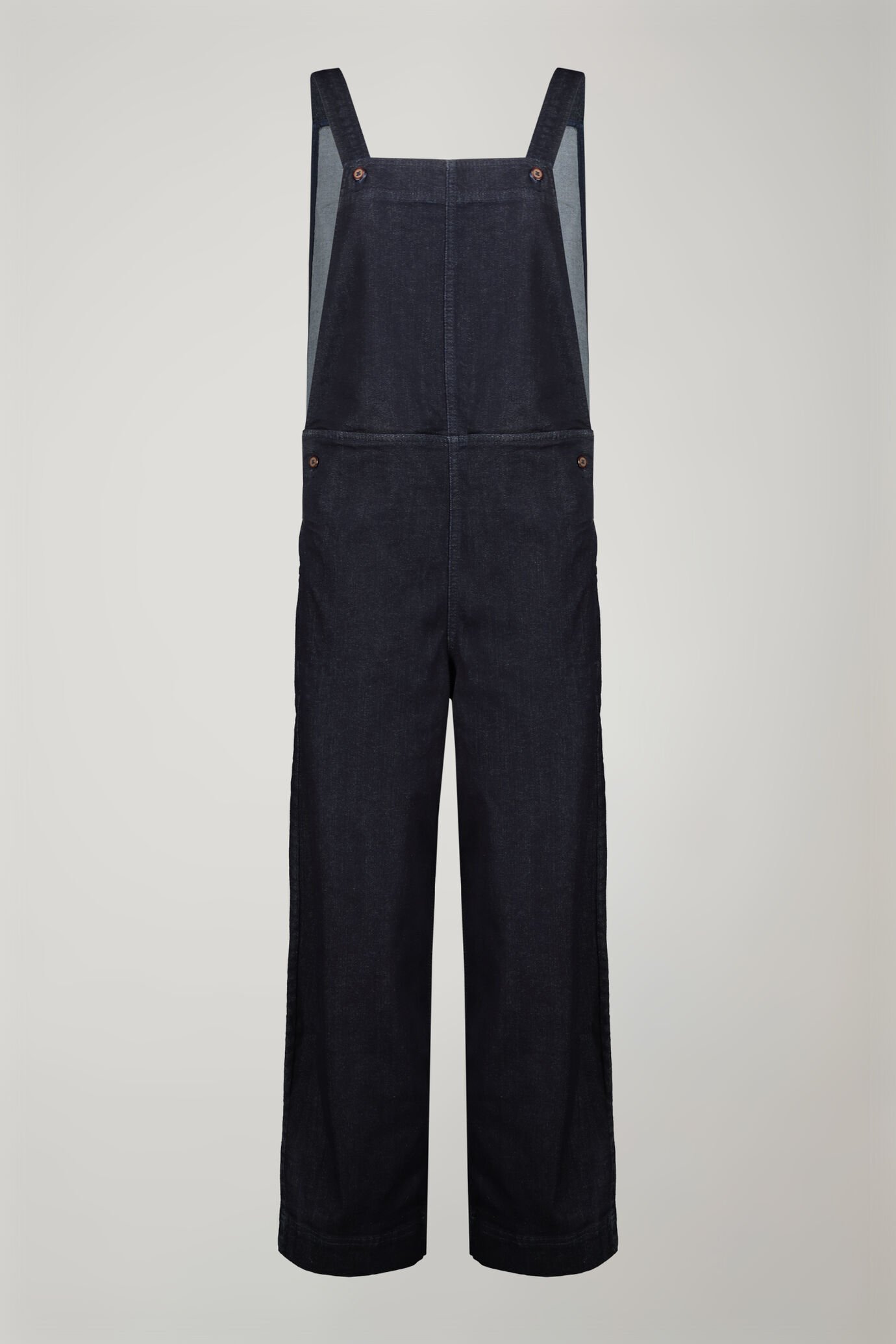 Salopette donna in denim 100% cotone regular fit image number 3