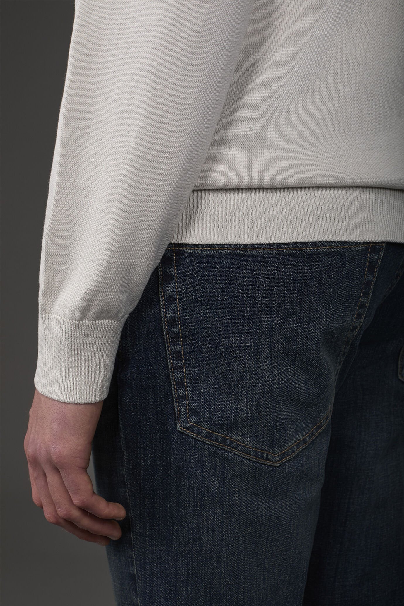 Maglia uomo girocollo bio-washed 100% cotone image number 3