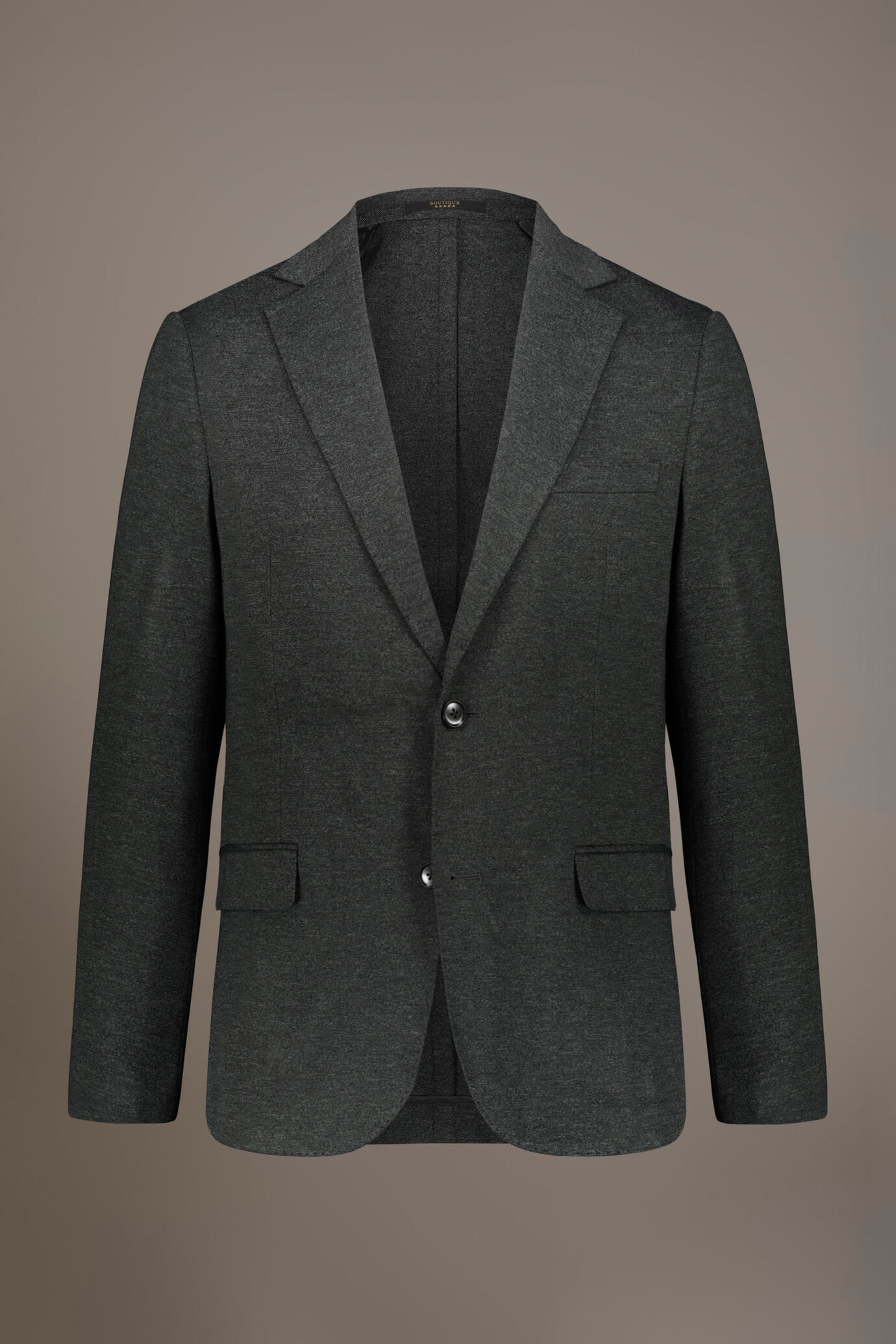 Regular fit single-breasted suit in solid colour jersey fabric image number 4