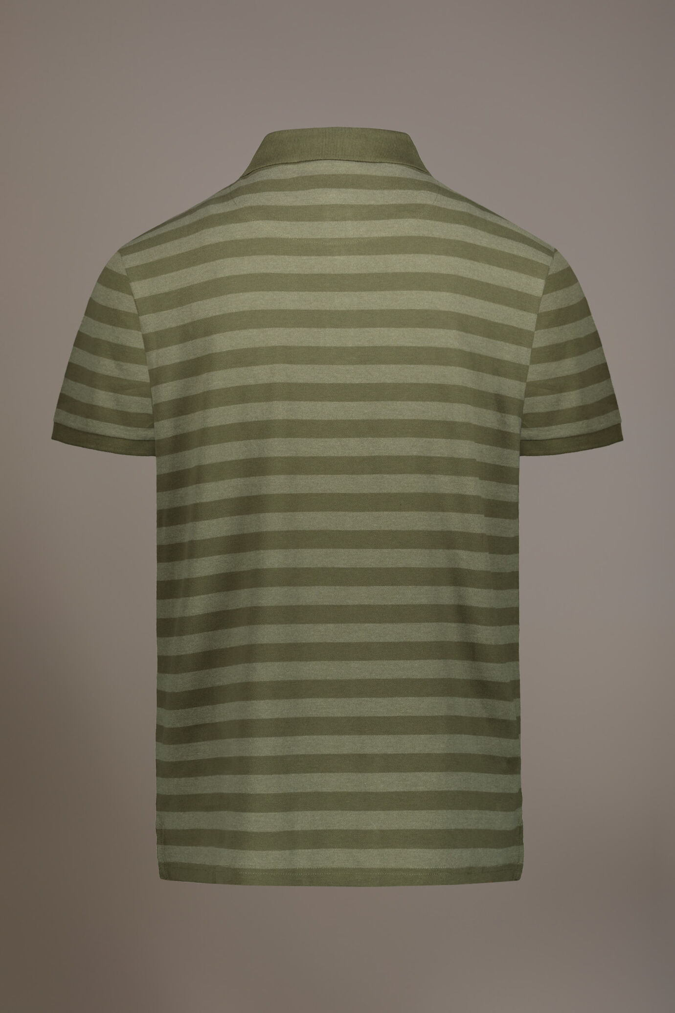 Polo ray&eacute; &agrave; manches courtes en coton m&eacute;lang&eacute; image number 4